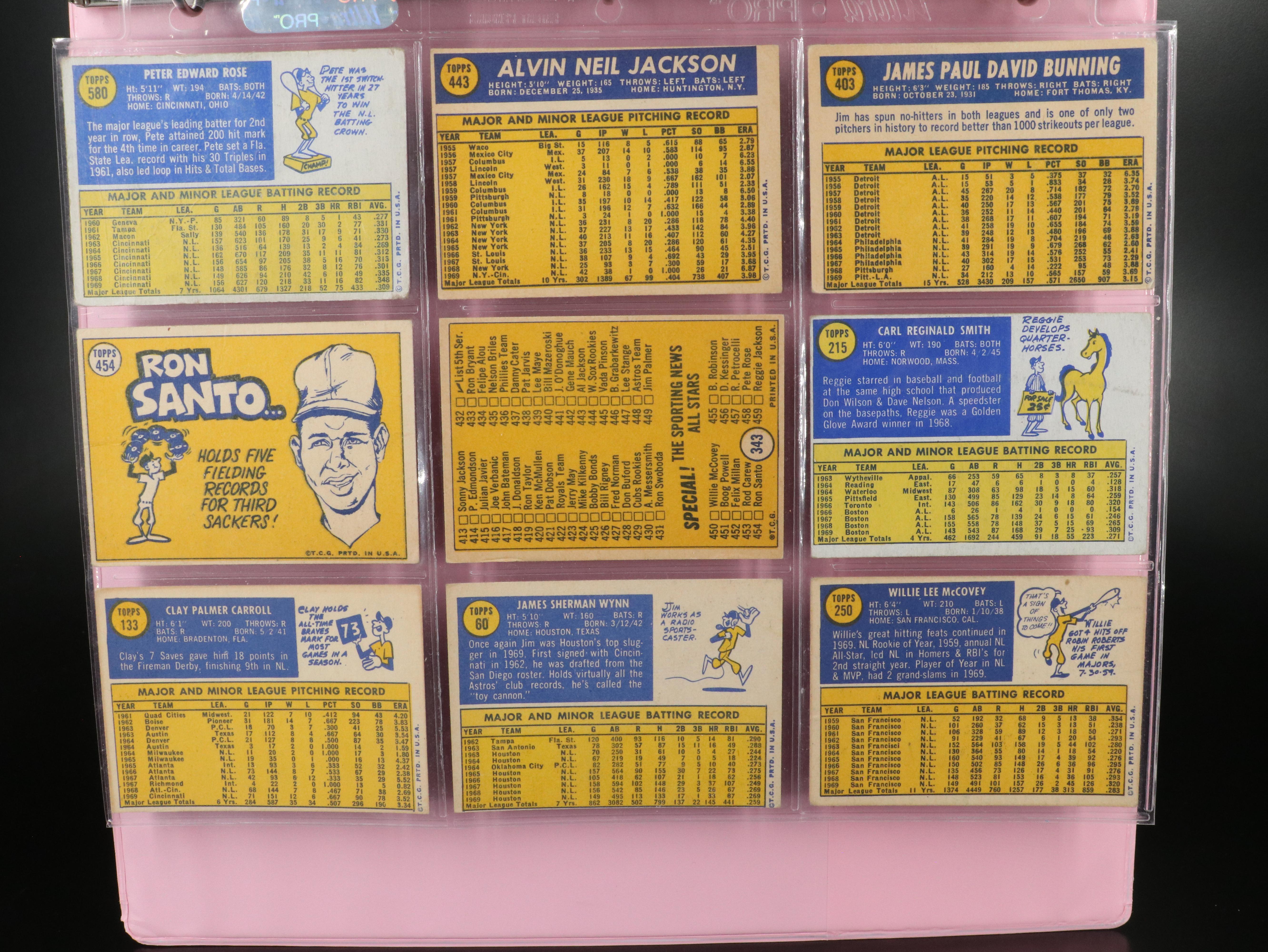 1970 and 1971 Topps Baseball Card Collection Featuring Pete Rose and Ron Santo