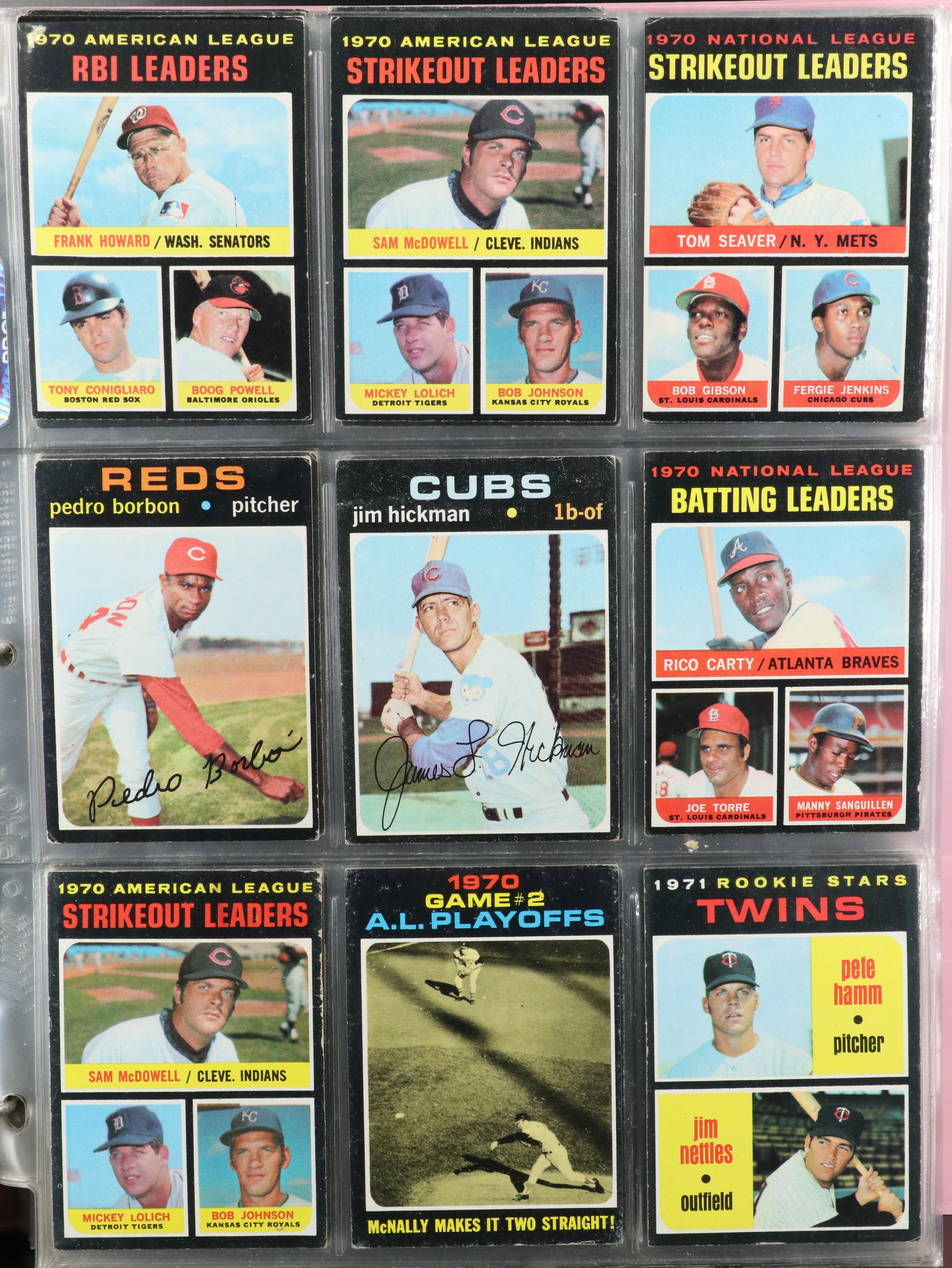 1970 and 1971 Topps Baseball Card Collection Featuring Pete Rose and Ron Santo
