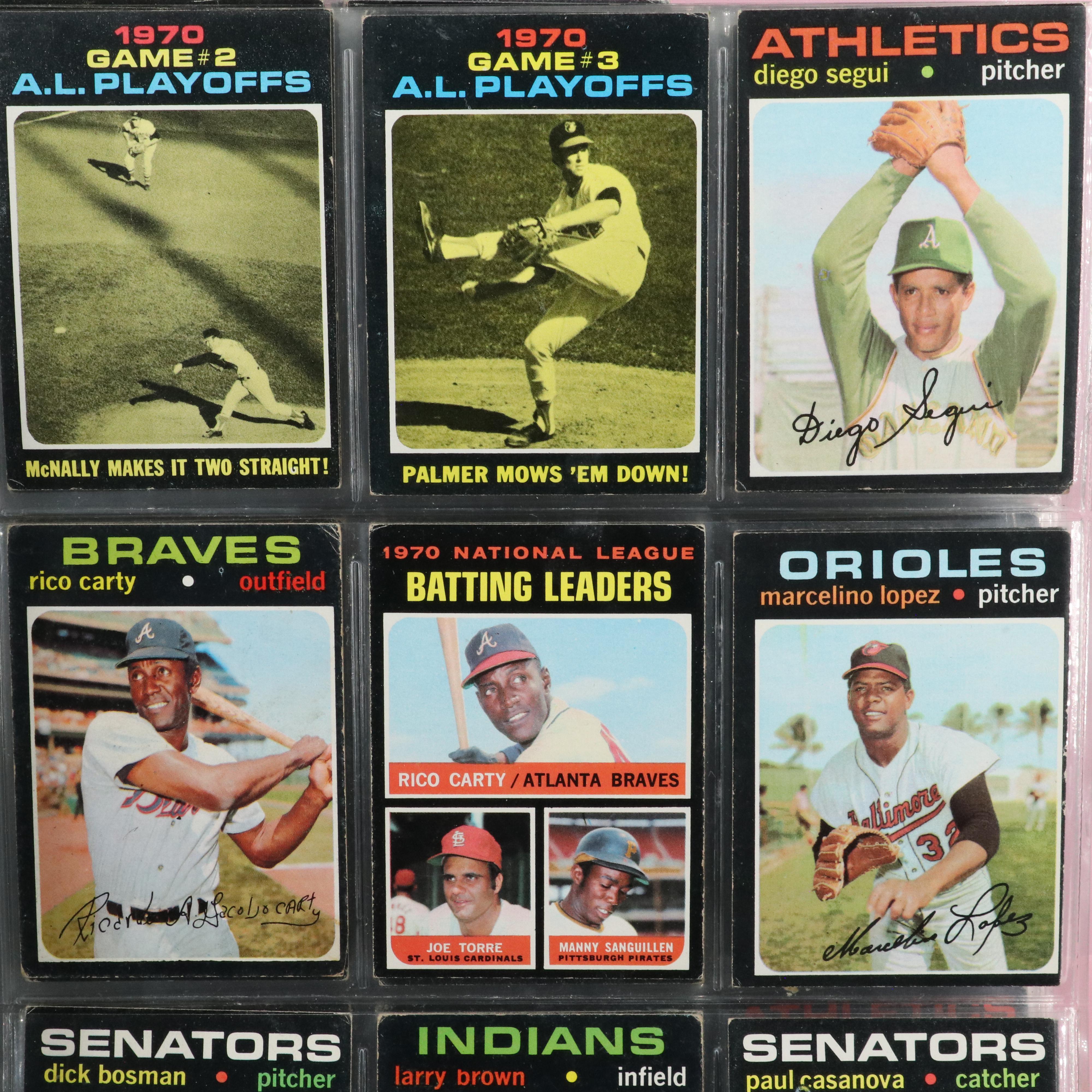 1970 and 1971 Topps Baseball Card Collection Featuring Pete Rose and Ron Santo