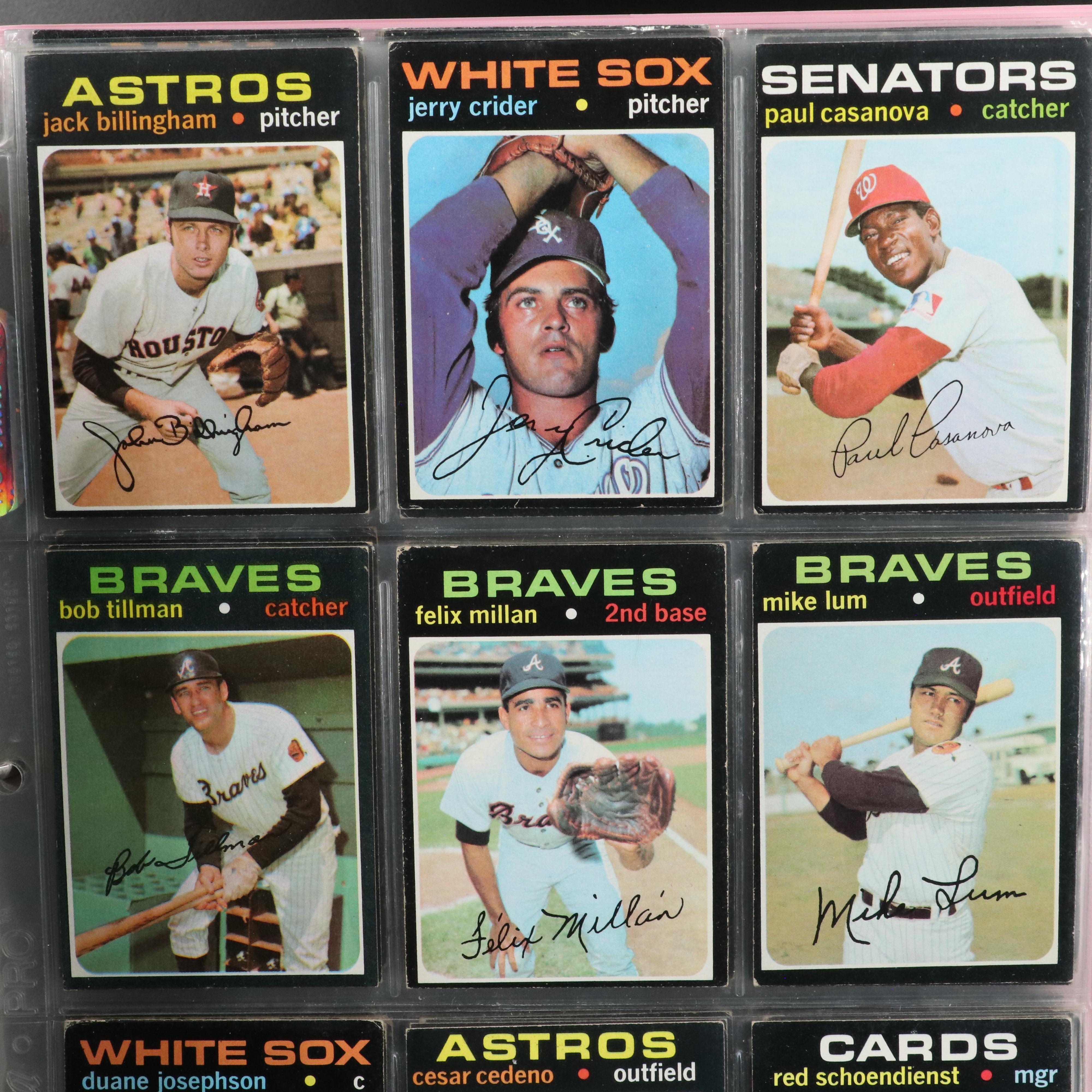 1970 and 1971 Topps Baseball Card Collection Featuring Pete Rose and Ron Santo