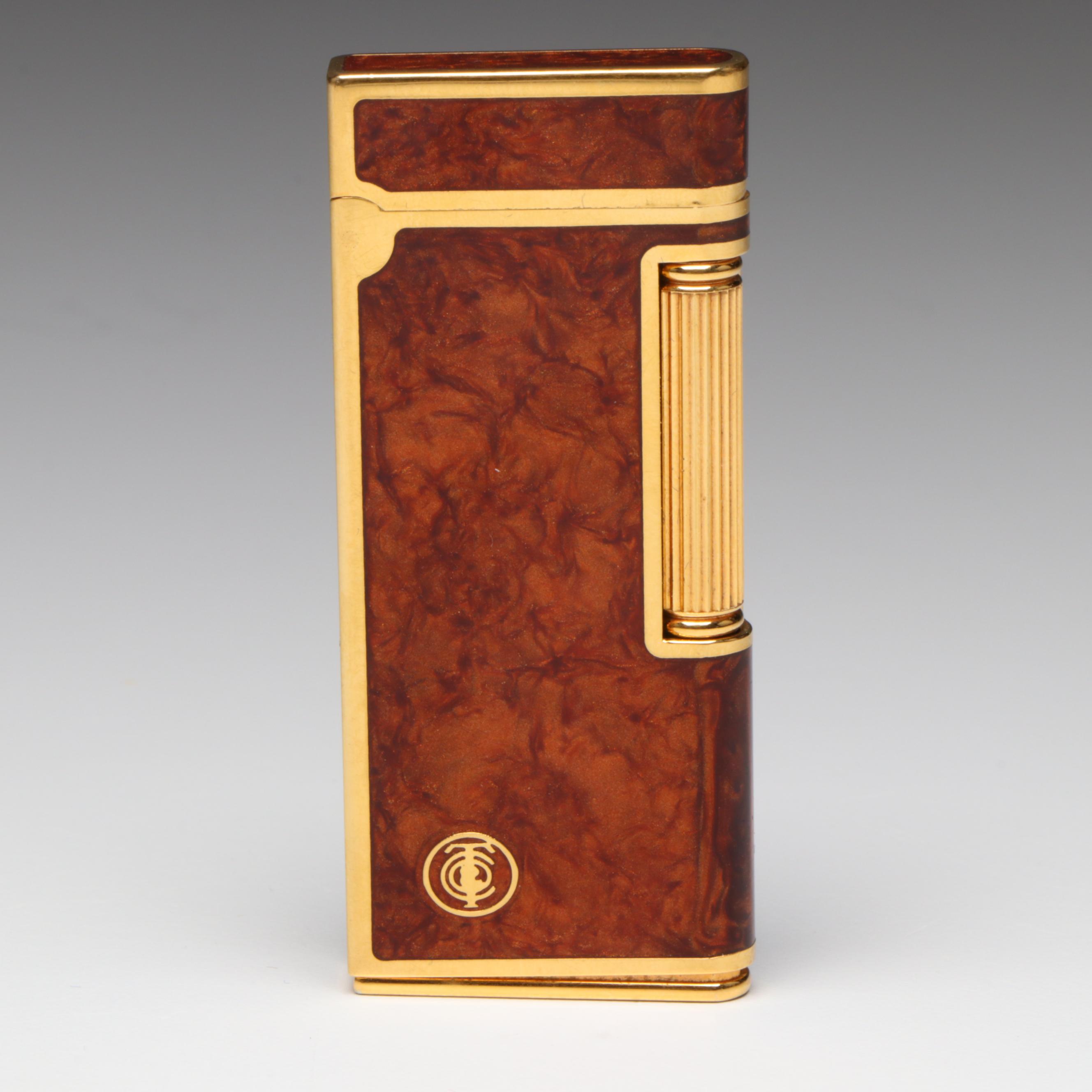 Tiffany & Co. Rollagas Gold Plate and Celluloid Flint Lighter