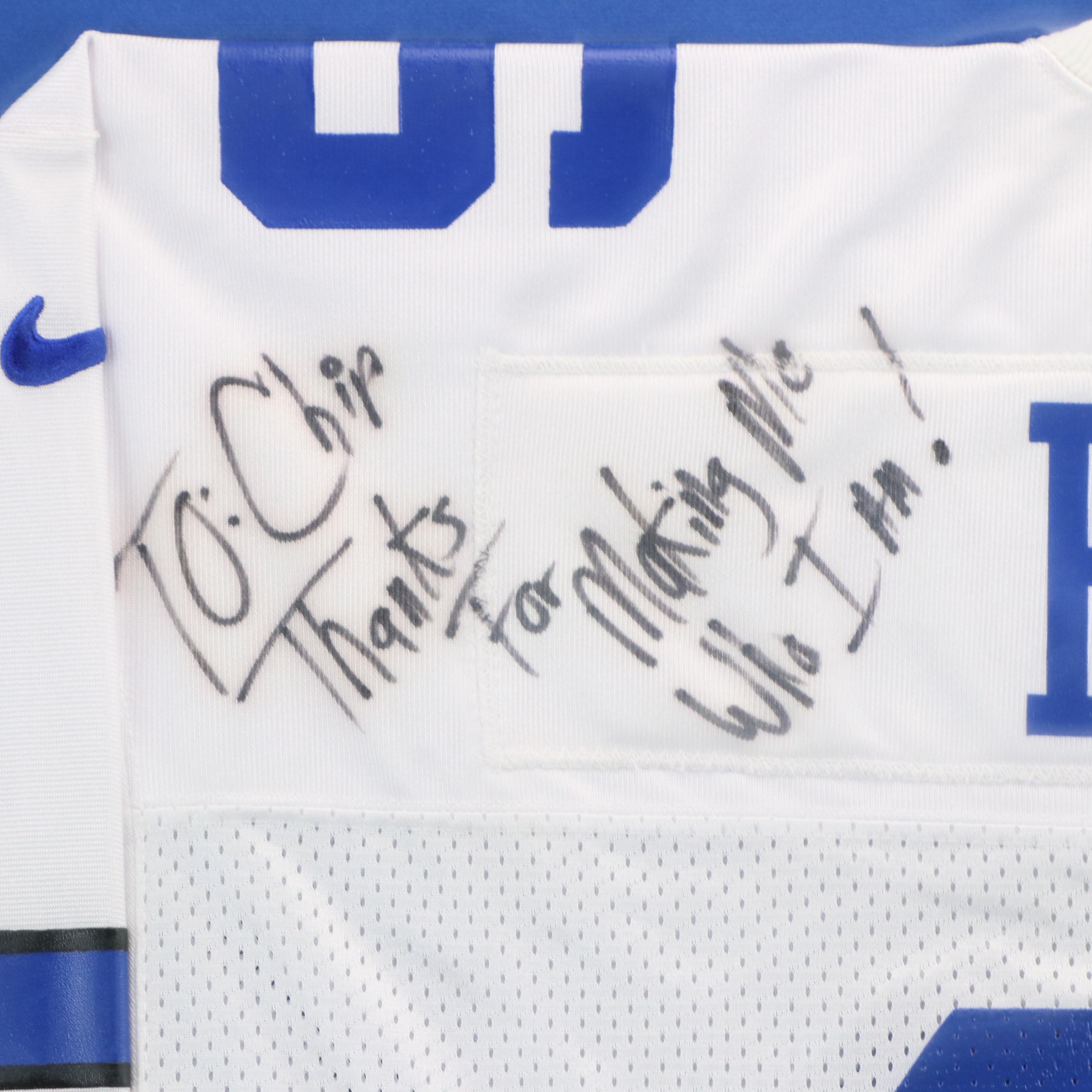 Damon Hodge Signed and Player Issued  Dallas Cowboys Jersey with Display