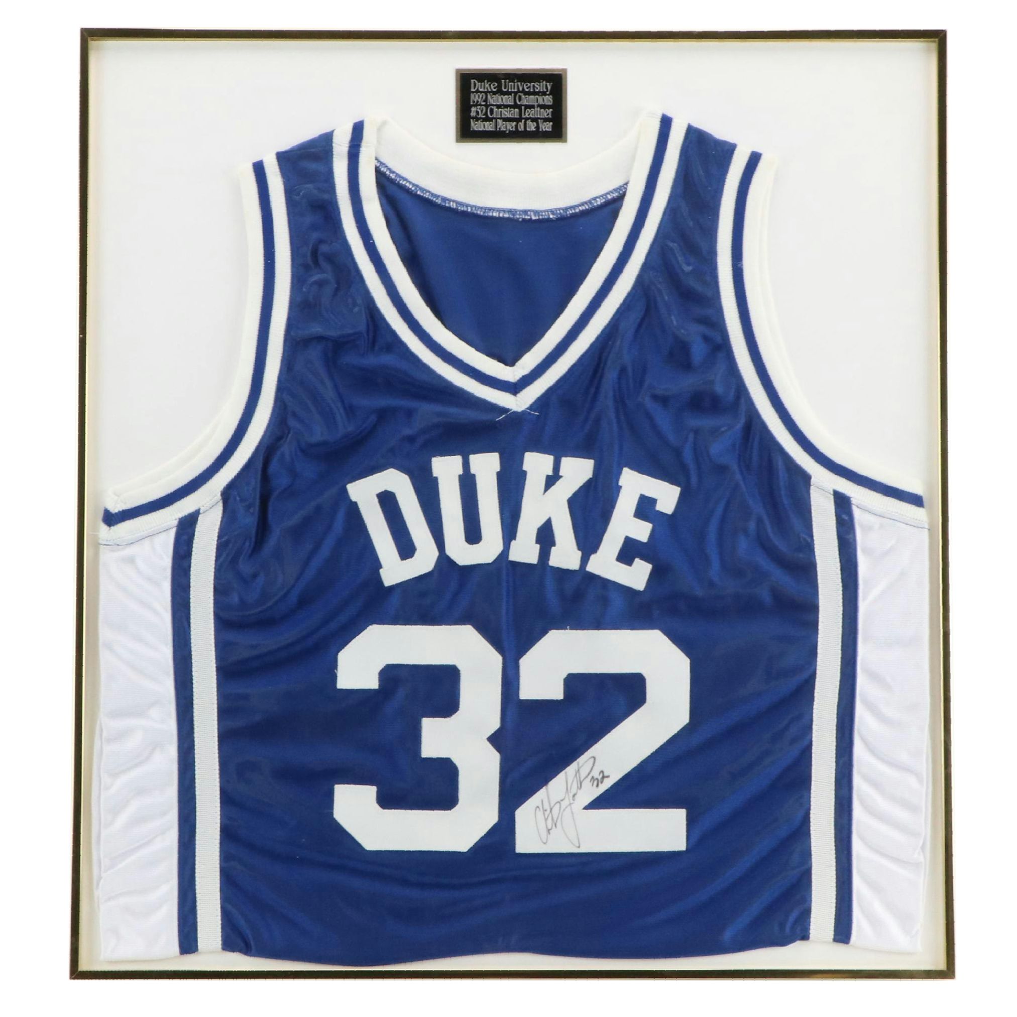 Christian Laettner Signed and Player Issued Duke University Basketball Jersey