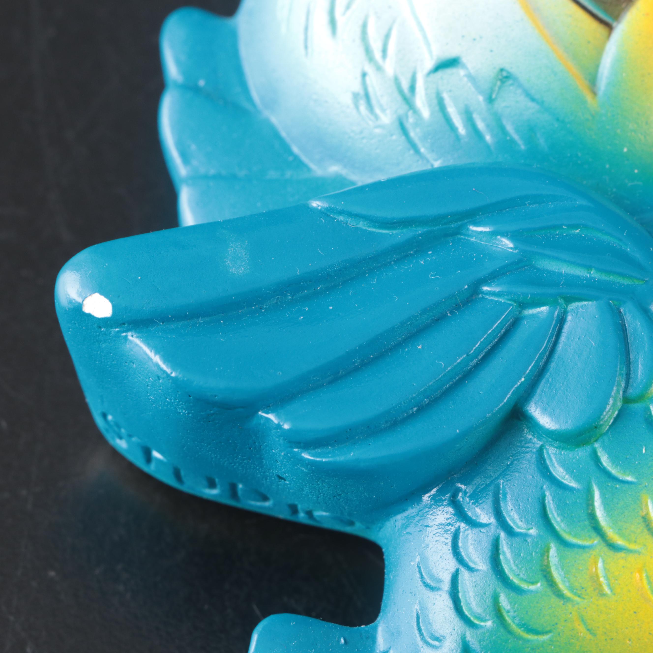 Miller Studio Chalkware Wall Hanging Birds with Embroidered and Other Linens