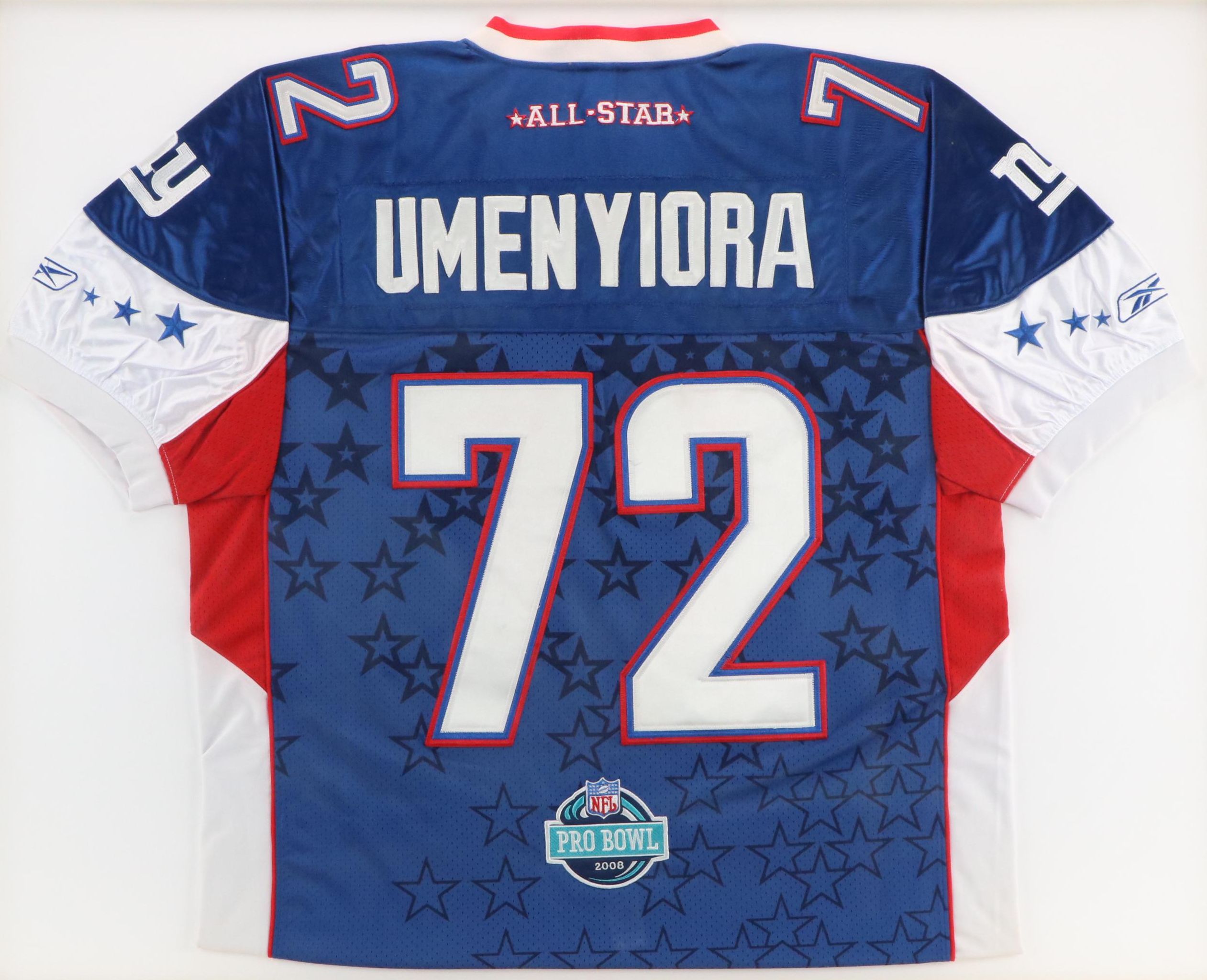 Osi Umenyiora Player Issued New York Giants 2008 Pro Bowl Jersey with Display