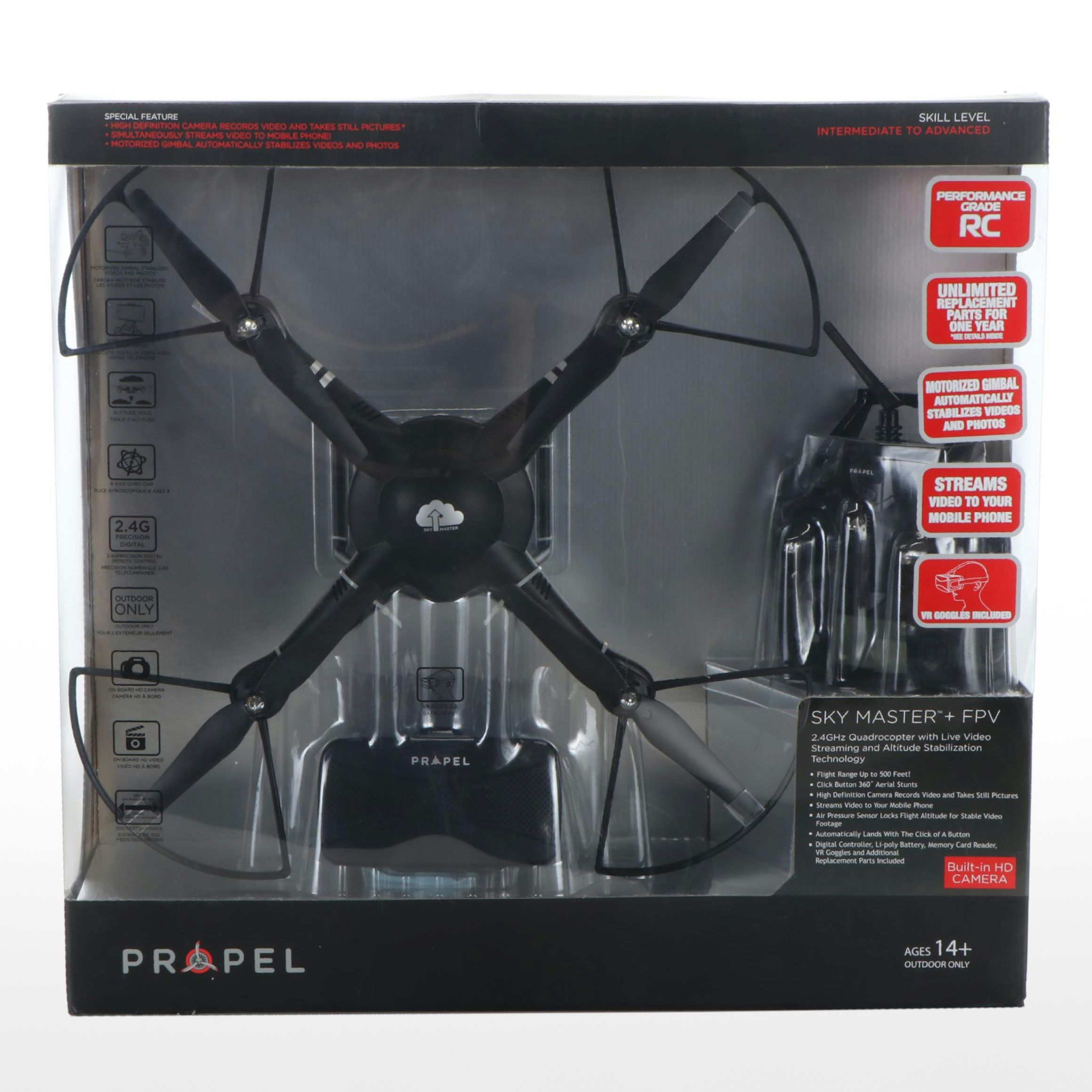 Propel Sky Master + FPV 2.4GHz Quadrocopter with Live Video Streaming