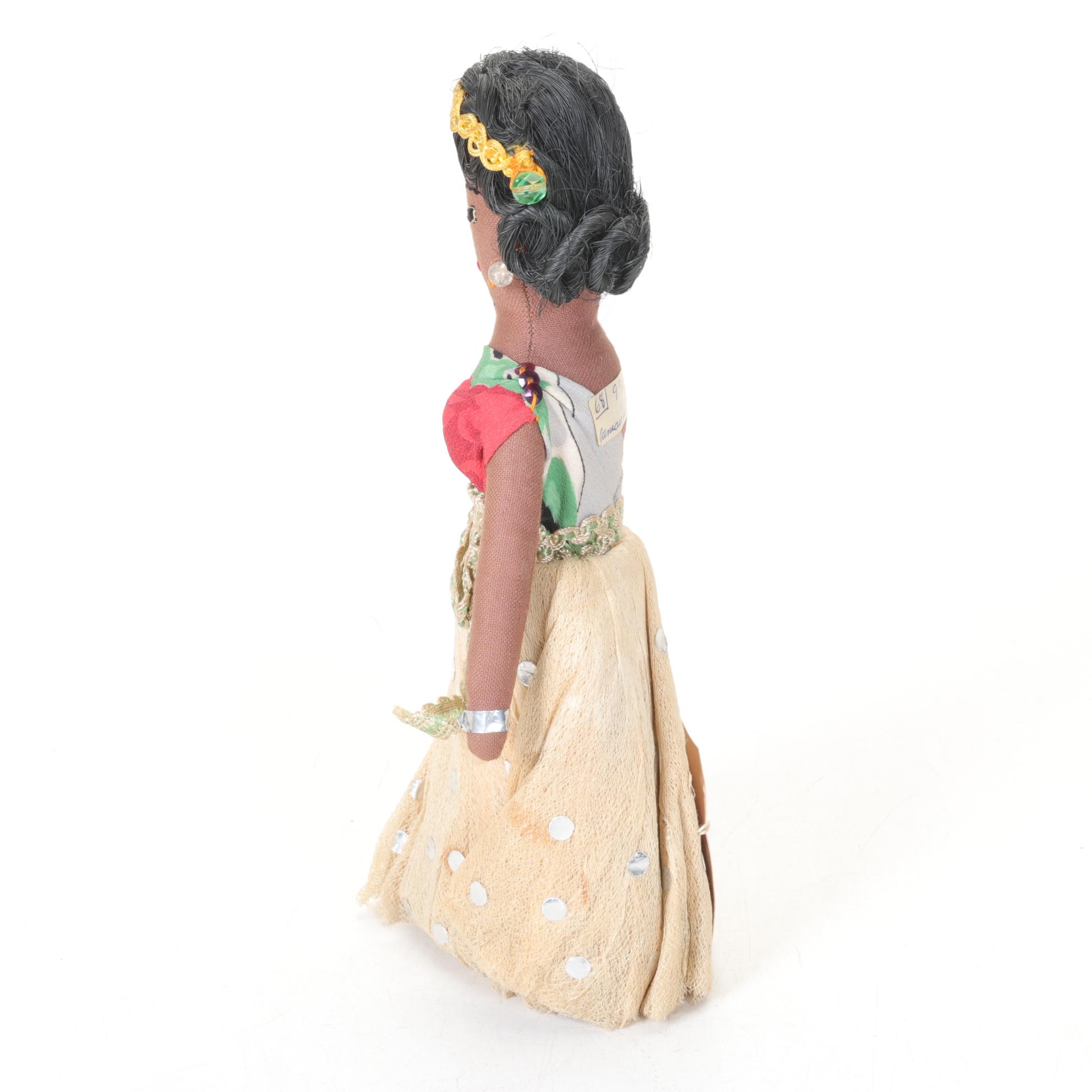 Sunkist Novelties "Lady of the Woods" Folk Art Jamaican Doll in Lace Bark