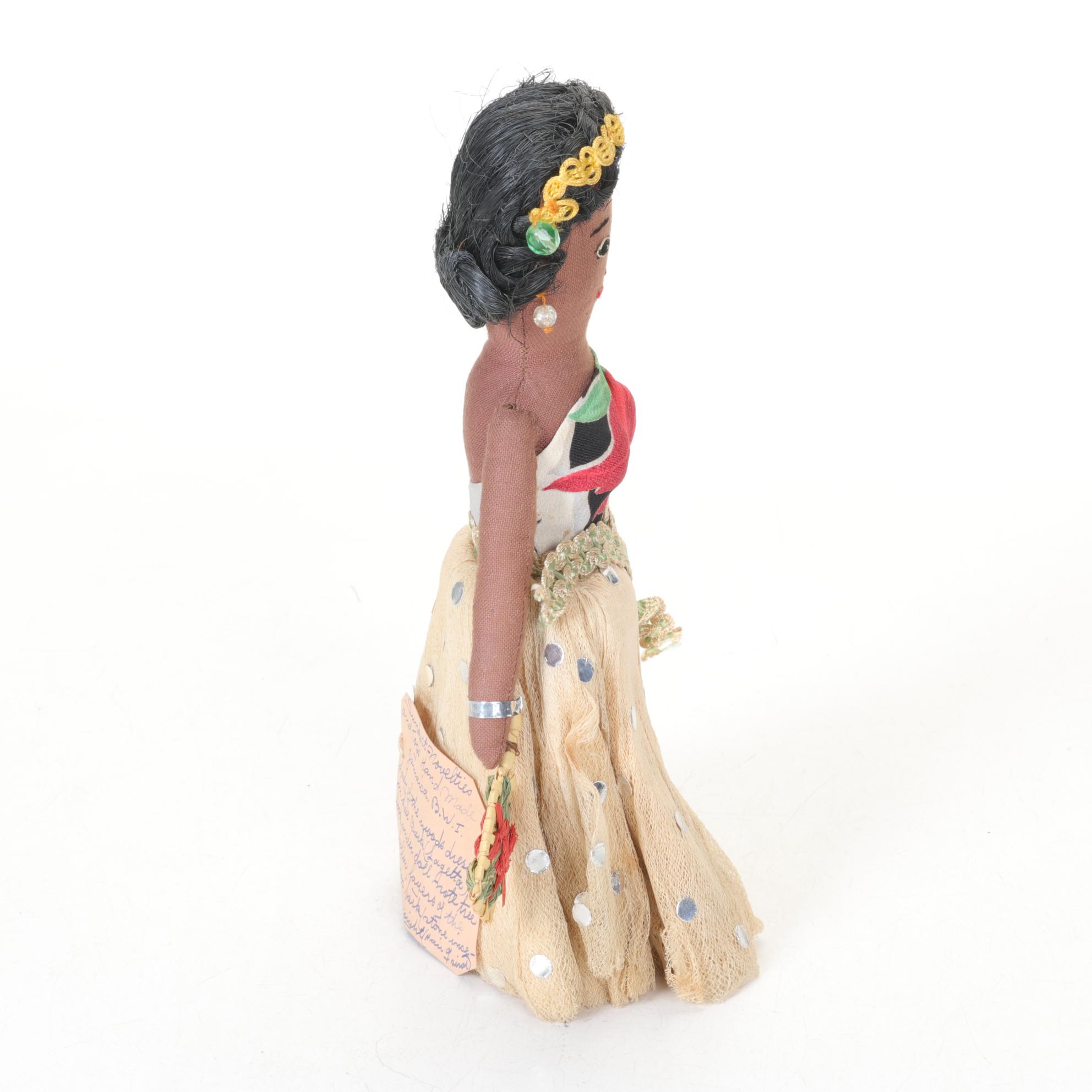 Sunkist Novelties "Lady of the Woods" Folk Art Jamaican Doll in Lace Bark