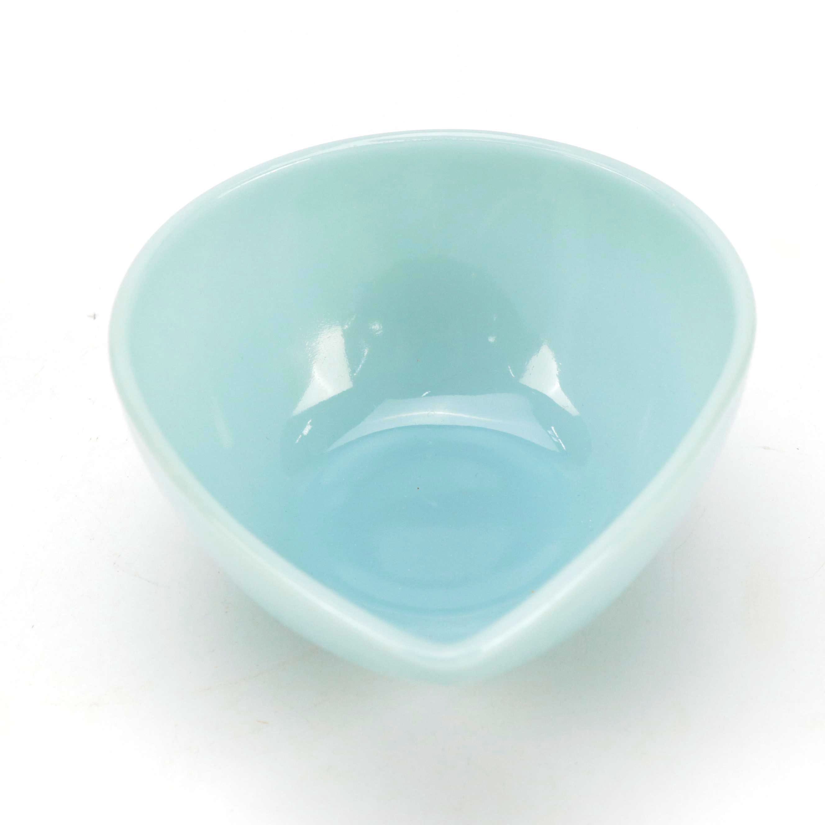 Fire King Delphite Blue Swedish Modern Style Teardrop Shaped Nesting Bowls