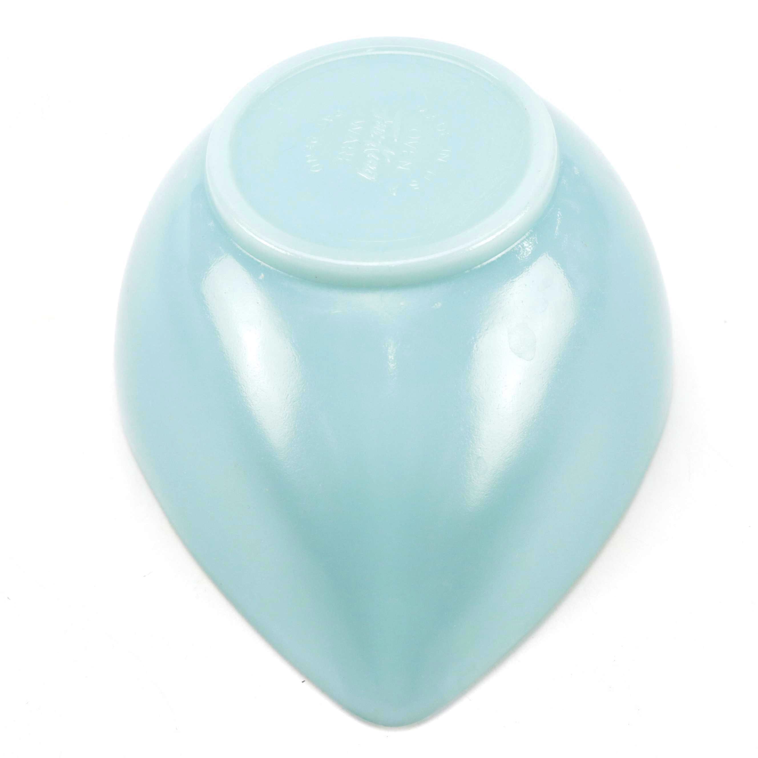 Fire King Delphite Blue Swedish Modern Style Teardrop Shaped Nesting Bowls