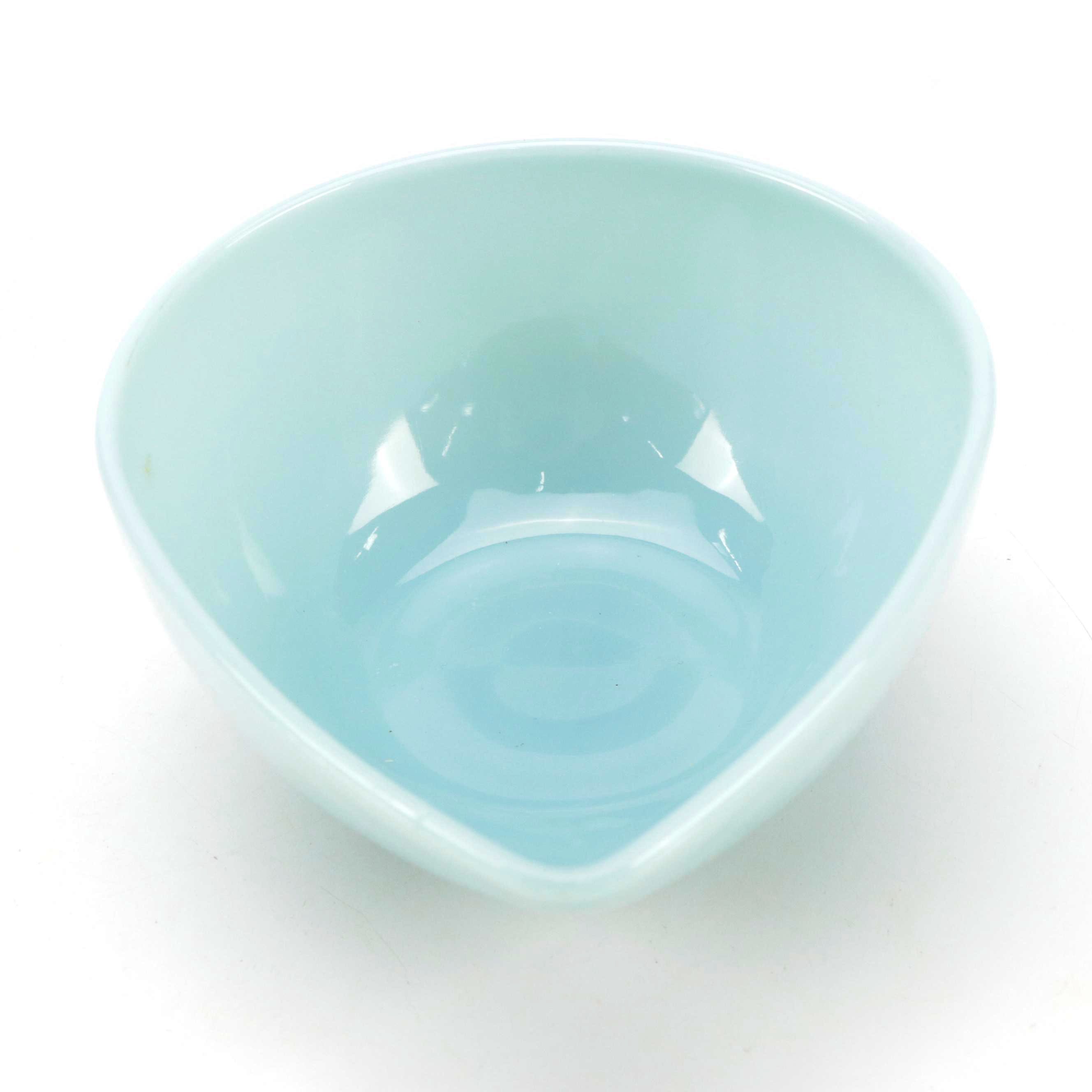 Fire King Delphite Blue Swedish Modern Style Teardrop Shaped Nesting Bowls