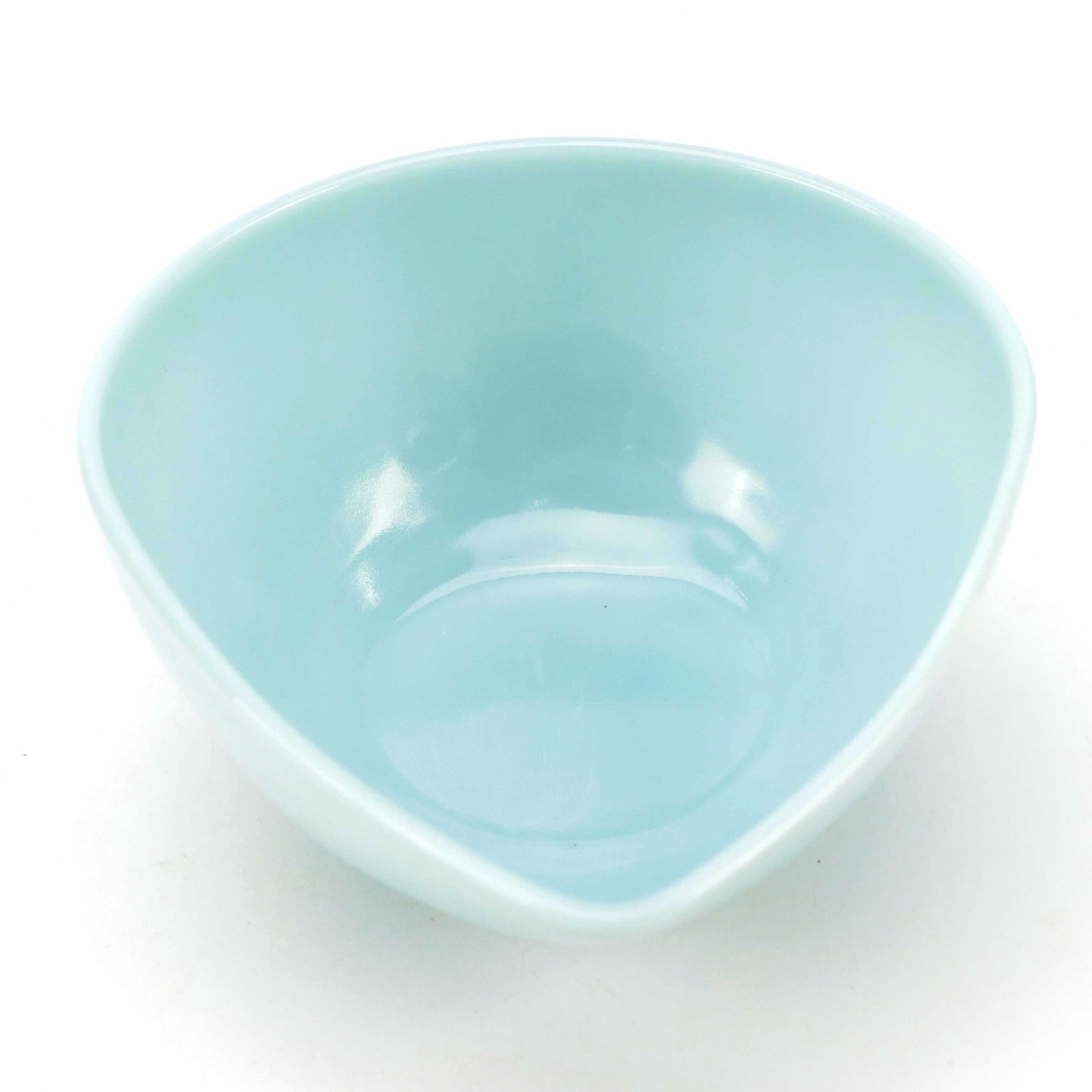 Fire King Delphite Blue Swedish Modern Style Teardrop Shaped Nesting Bowls