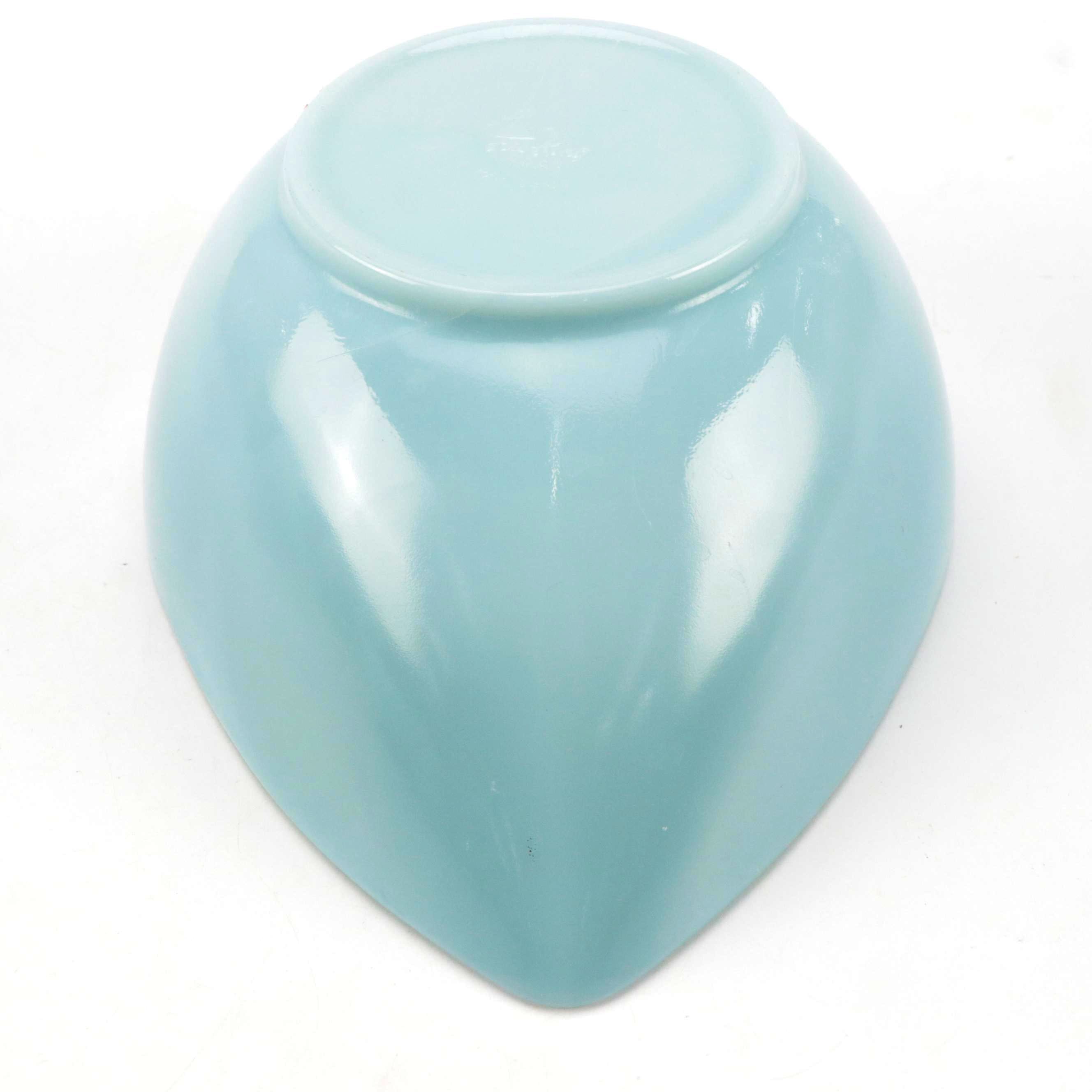 Fire King Delphite Blue Swedish Modern Style Teardrop Shaped Nesting Bowls