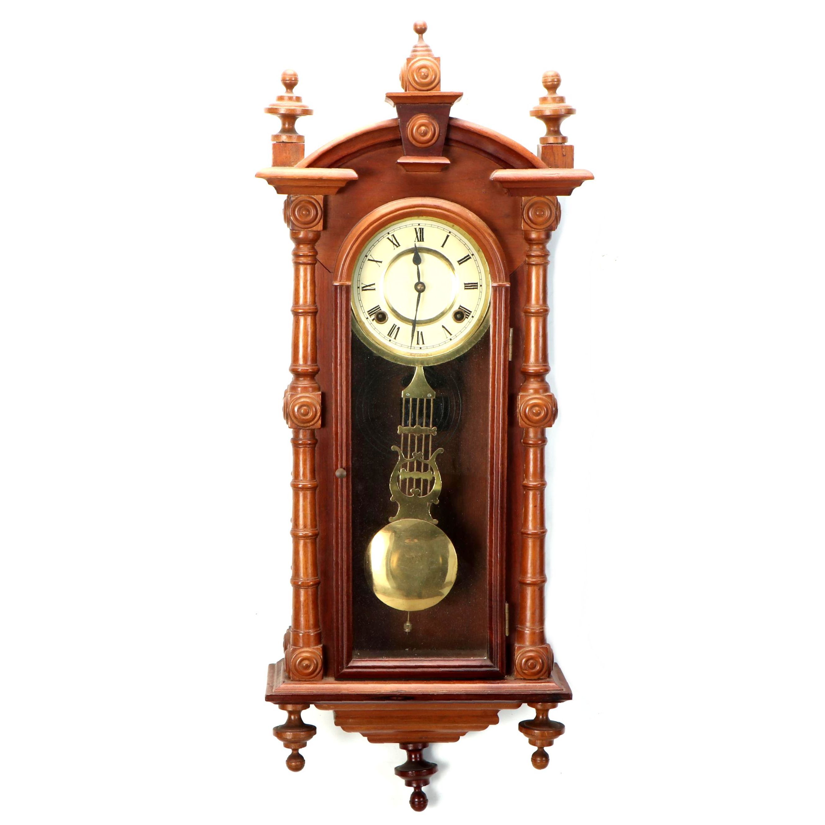 Korean Vienna Regulator Traditional Style Wall Clock, Mid to Late 20th Century