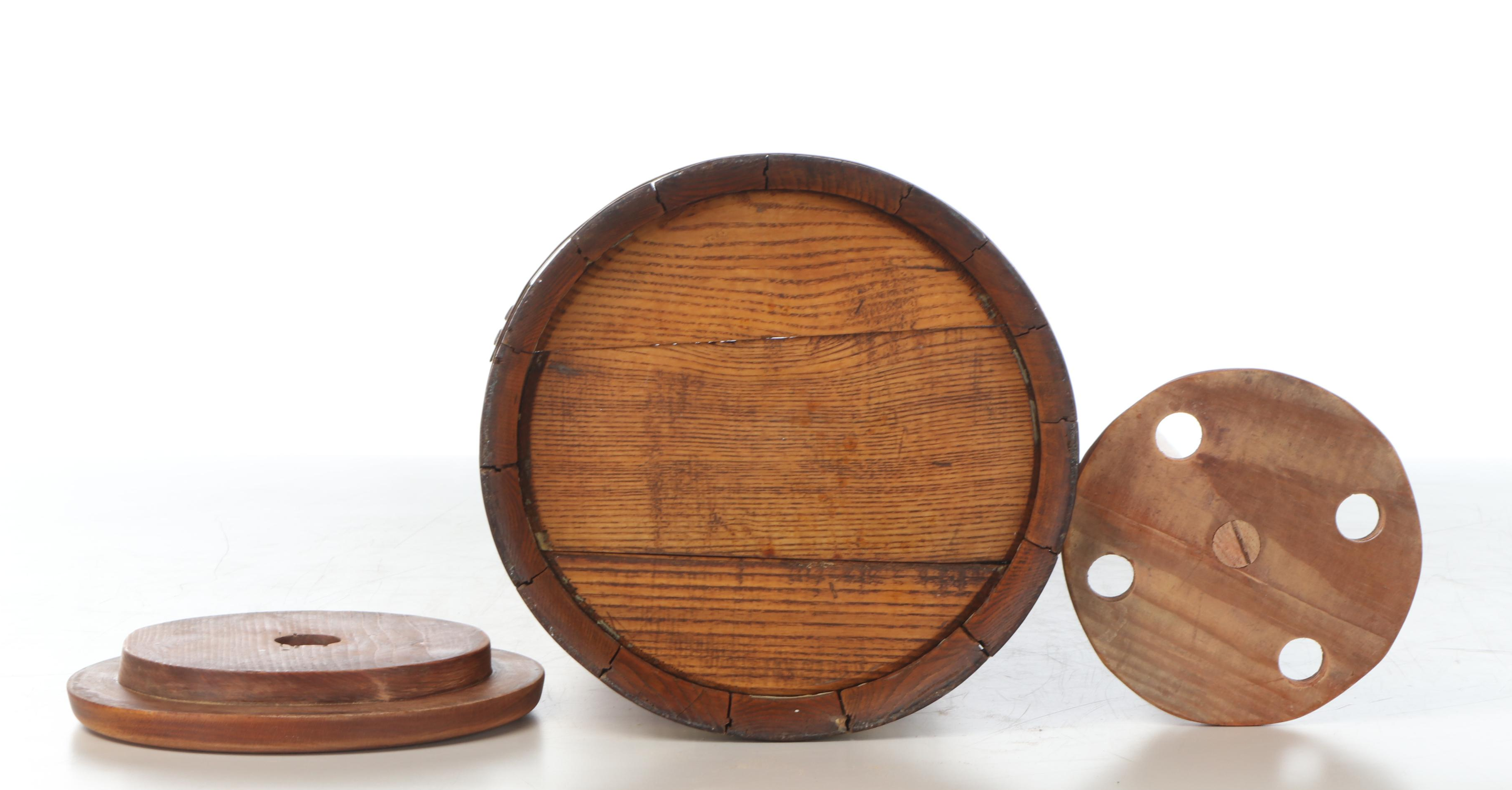 Brass Bound Wooden Butter Churn