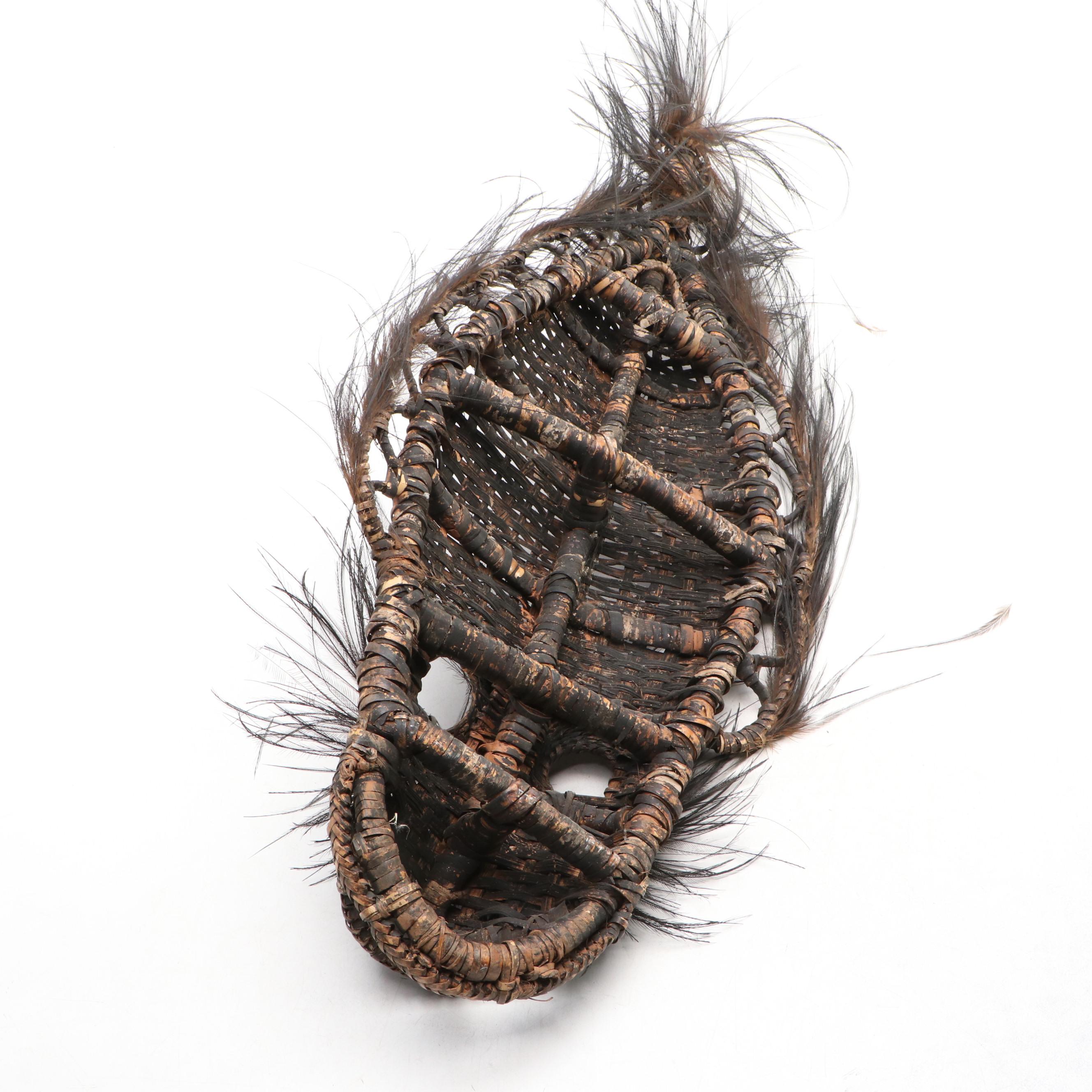 Biwat Village, Sepik River PNG Cassowary Feather and Wicker Spirit Mask