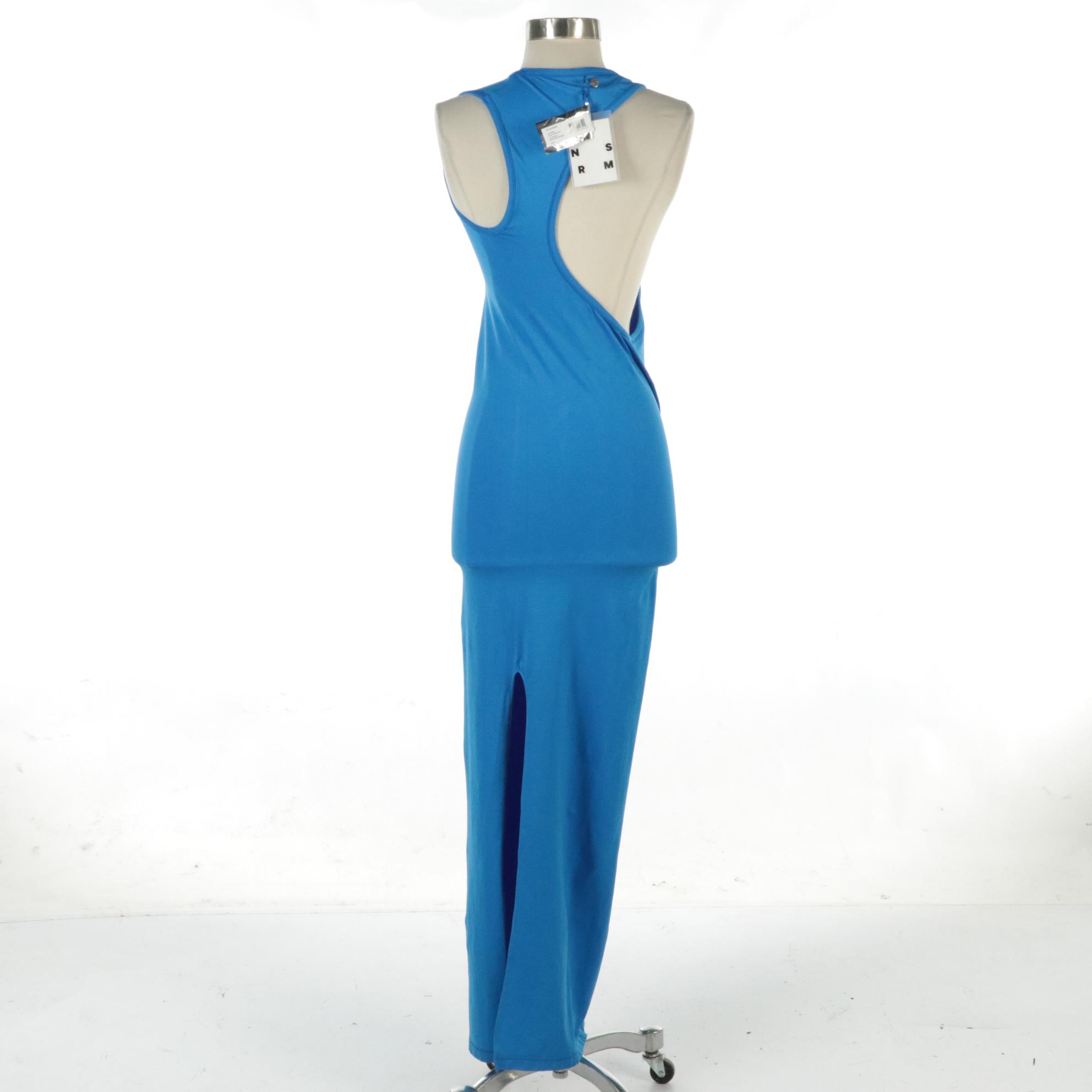 Simon Miller Stretch "Lou" Bright Blue Spandex Blend Midi Dress, New With Tags