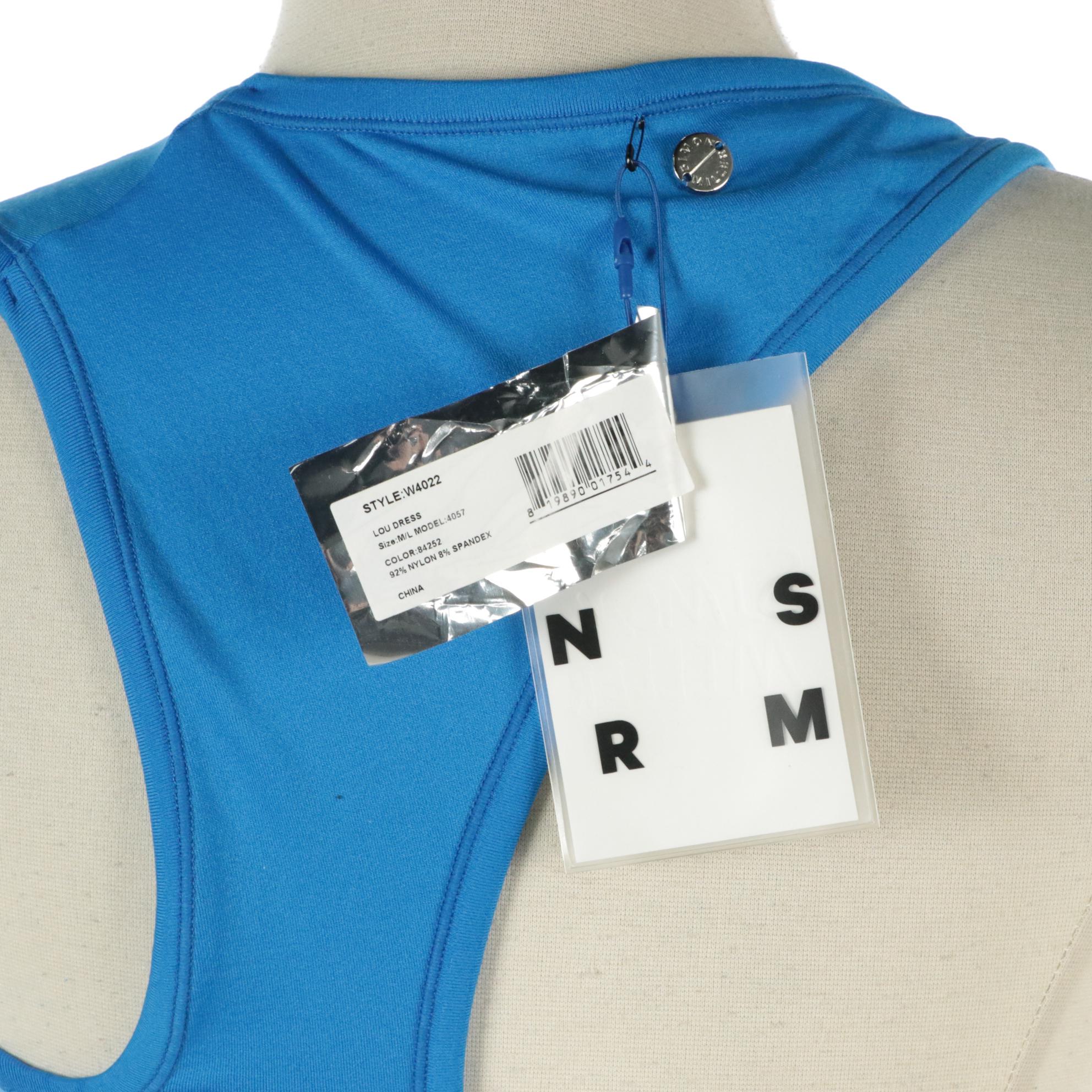 Simon Miller Stretch "Lou" Bright Blue Spandex Blend Midi Dress, New With Tags