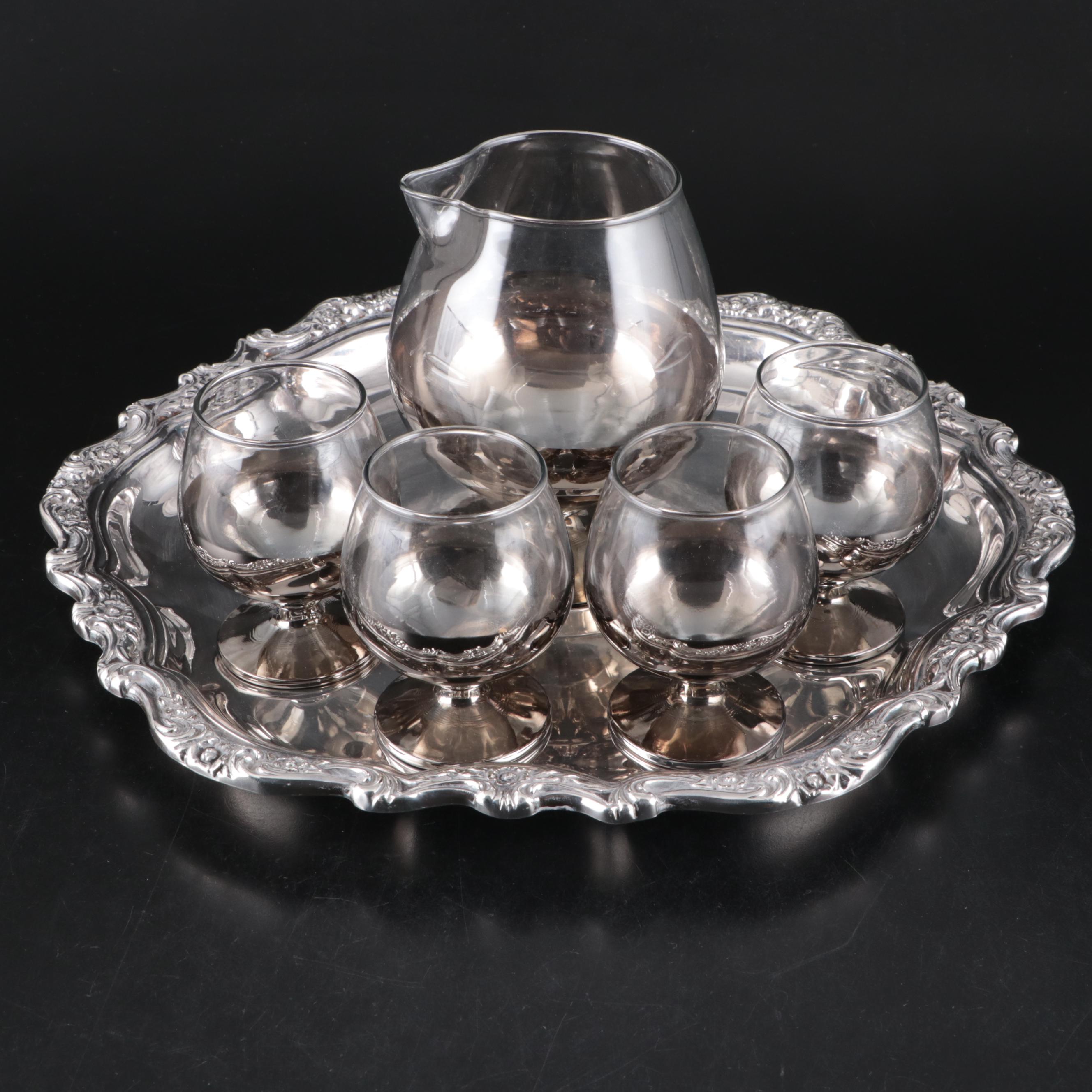 Lenox "Solitaire" Crystal Wine Glasses with Brandy Snifters and Pitcher