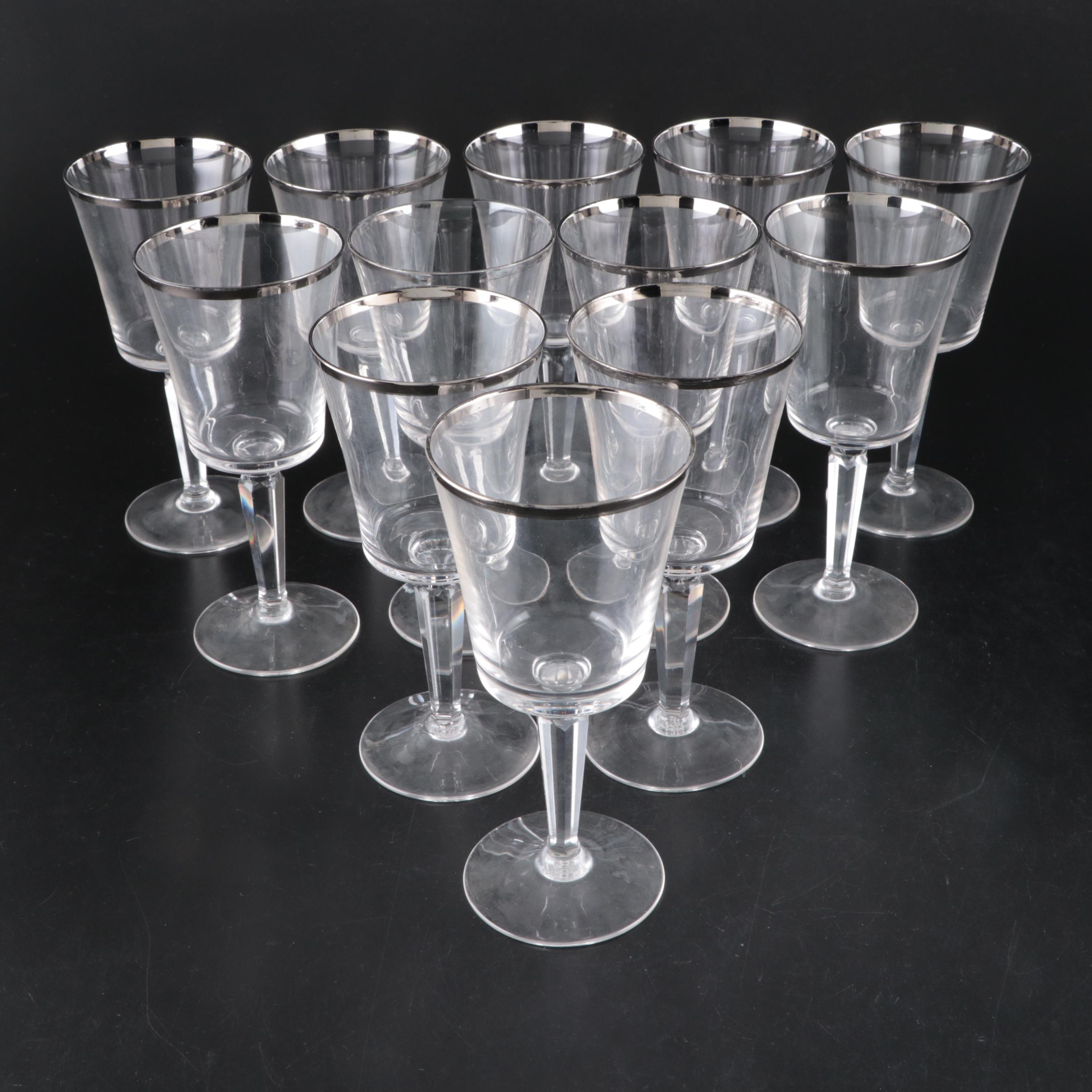 Lenox "Solitaire" Crystal Wine Glasses with Brandy Snifters and Pitcher