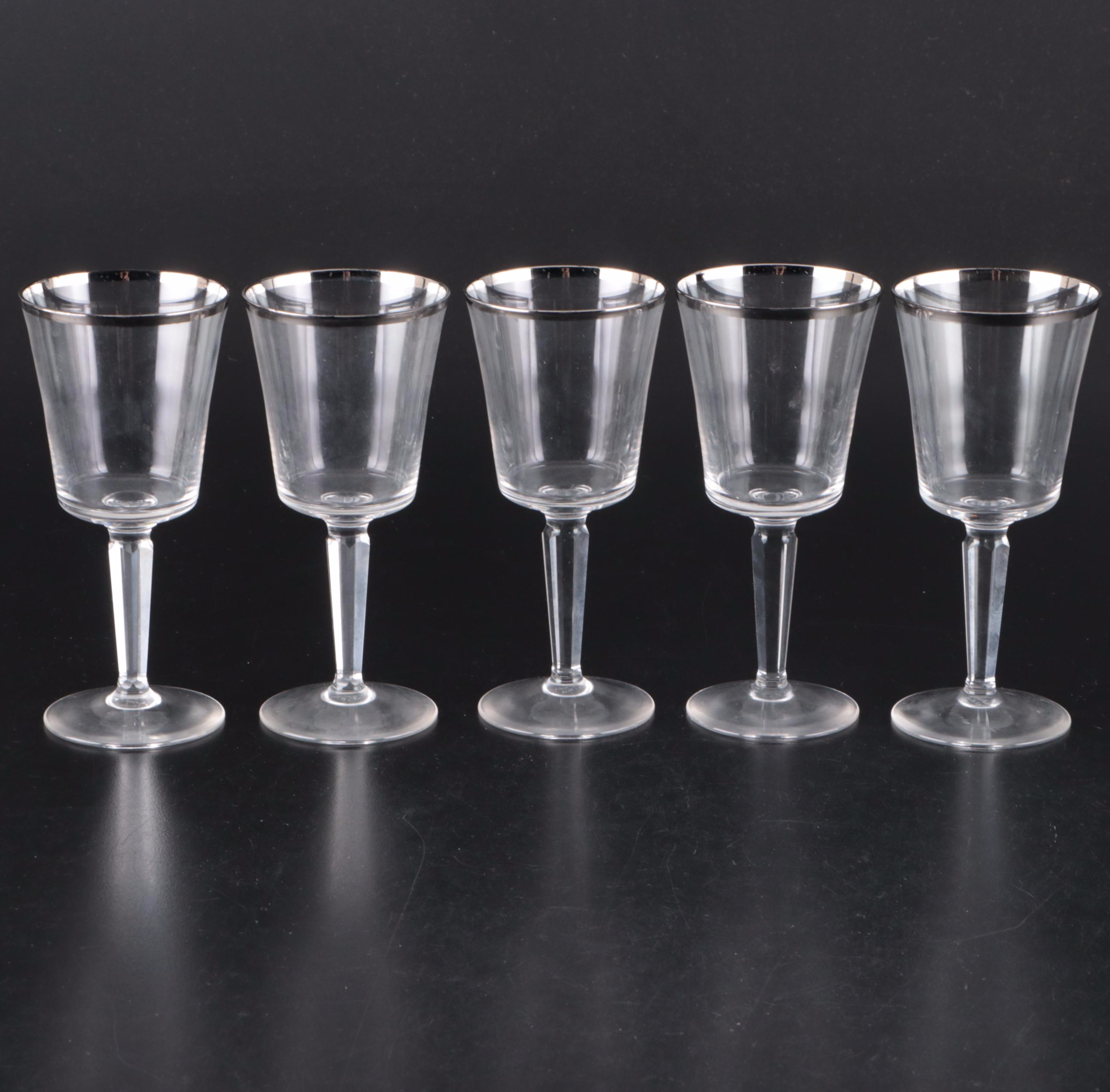 Lenox "Solitaire" Crystal Wine Glasses with Brandy Snifters and Pitcher