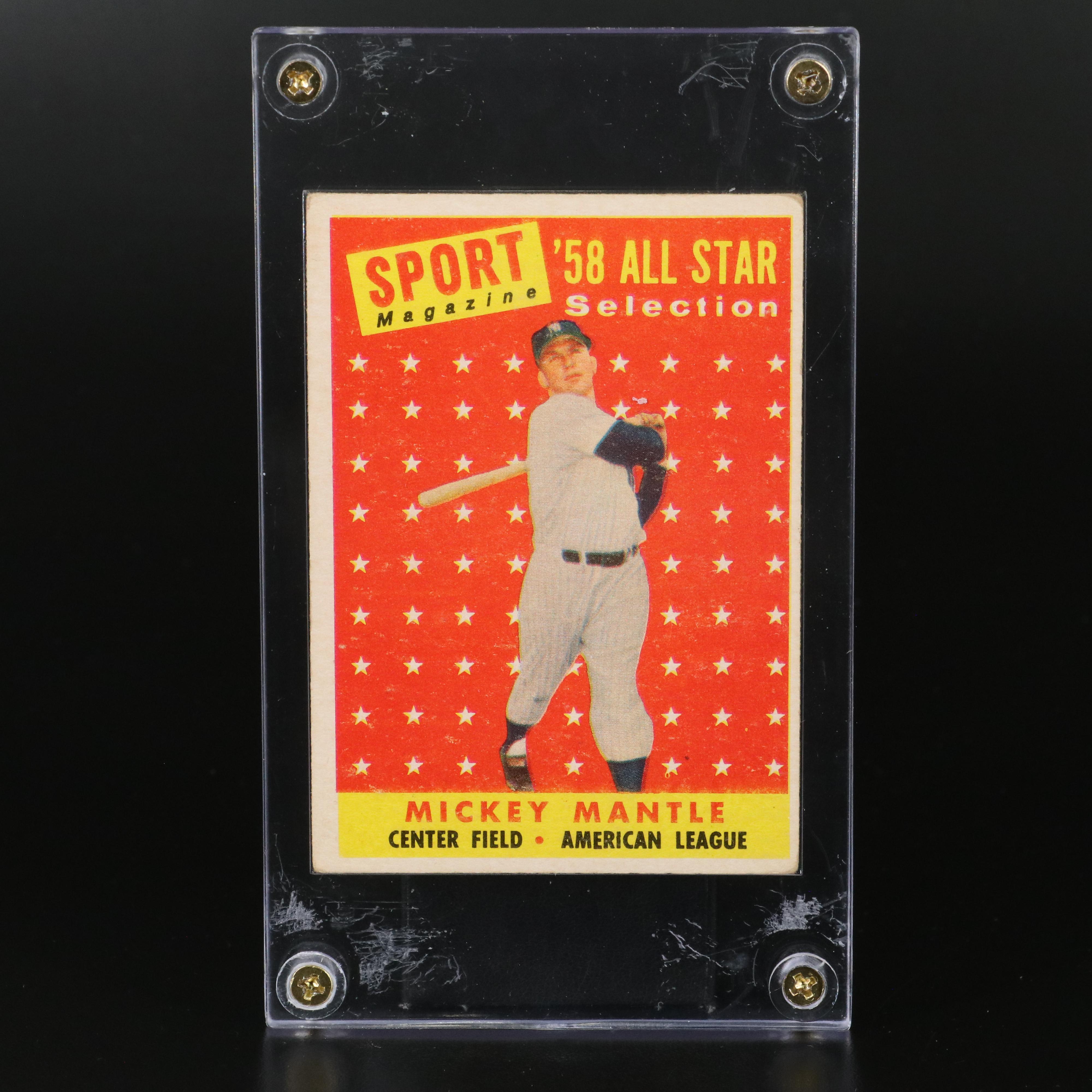 1958 Topps Mickey Mantle New York Yankees All-Star Baseball Card