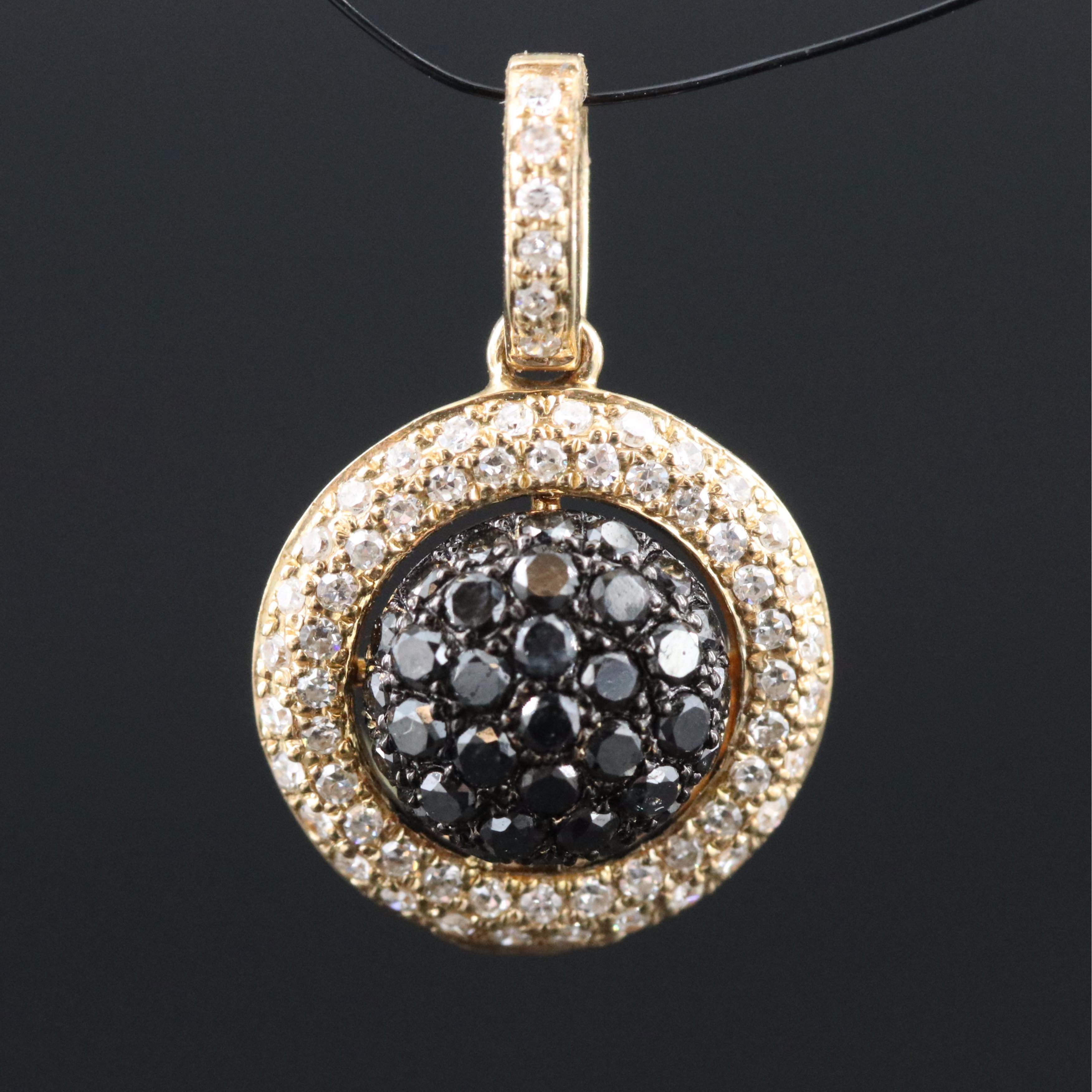 14K 0.55 CTW Diamond Pendant with Fancy Black Diamonds