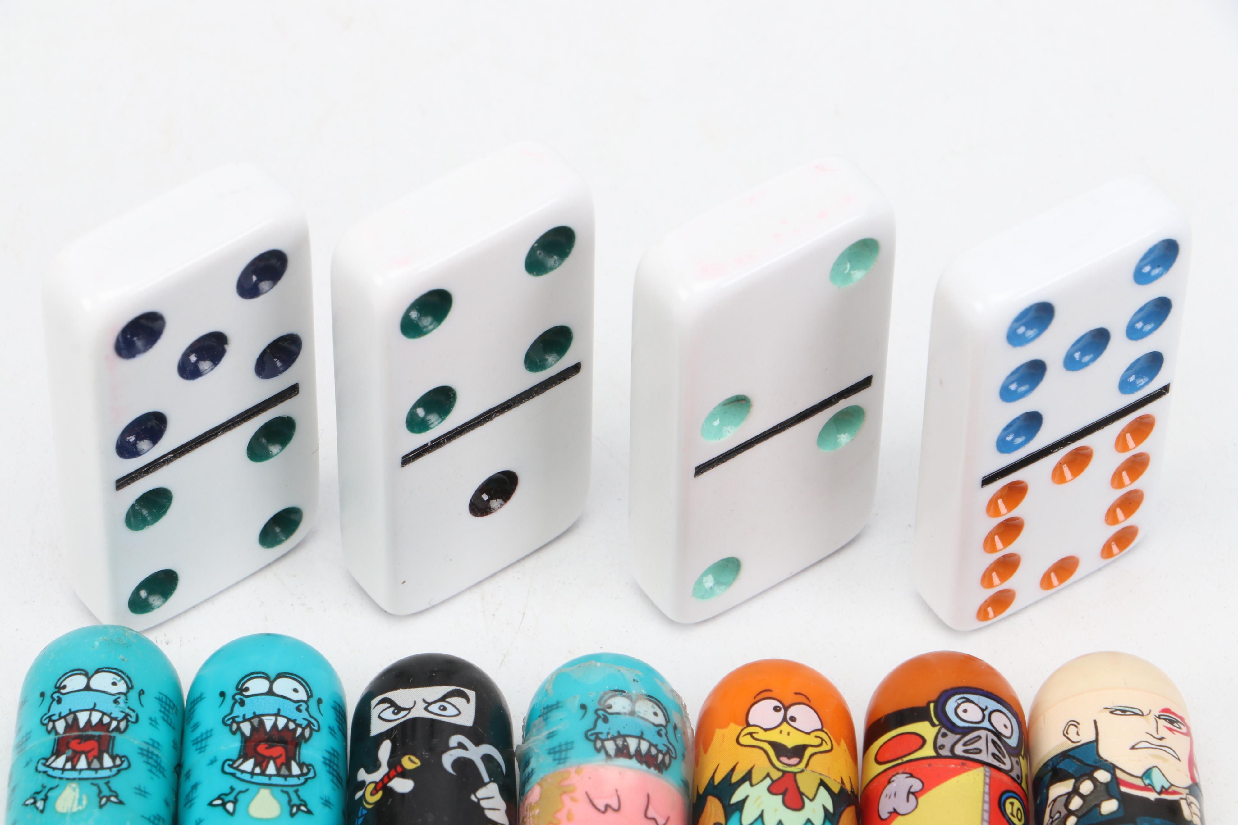 Moose Toys "Mighty Beanz" Collectible Weighted Plastic Bean Toys with Dominos