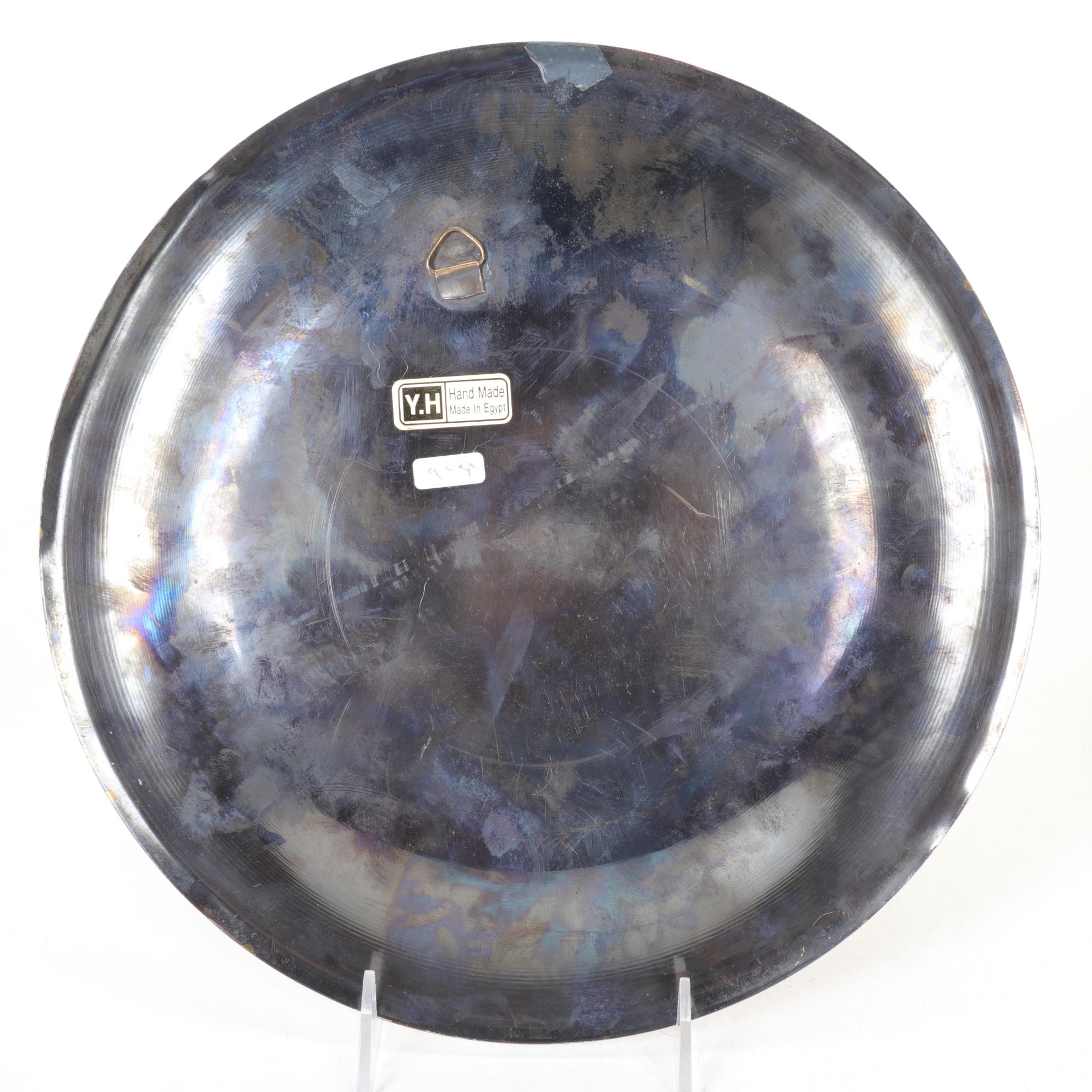 Egyptian Figurines & Decor Featuring Brass Pharaoh Plate