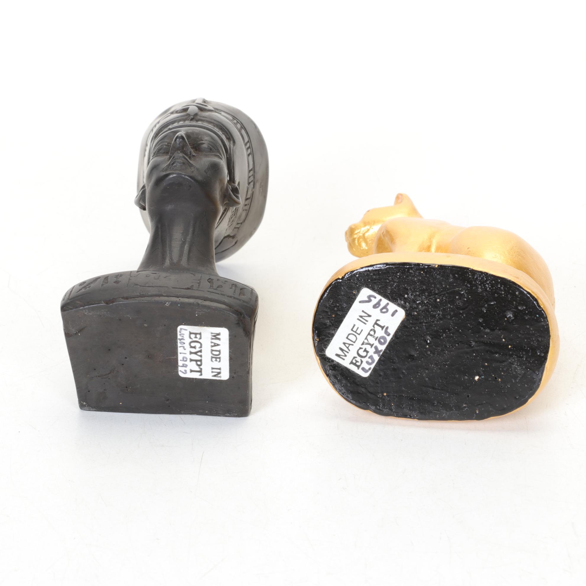 Egyptian Figurines & Decor Featuring Brass Pharaoh Plate