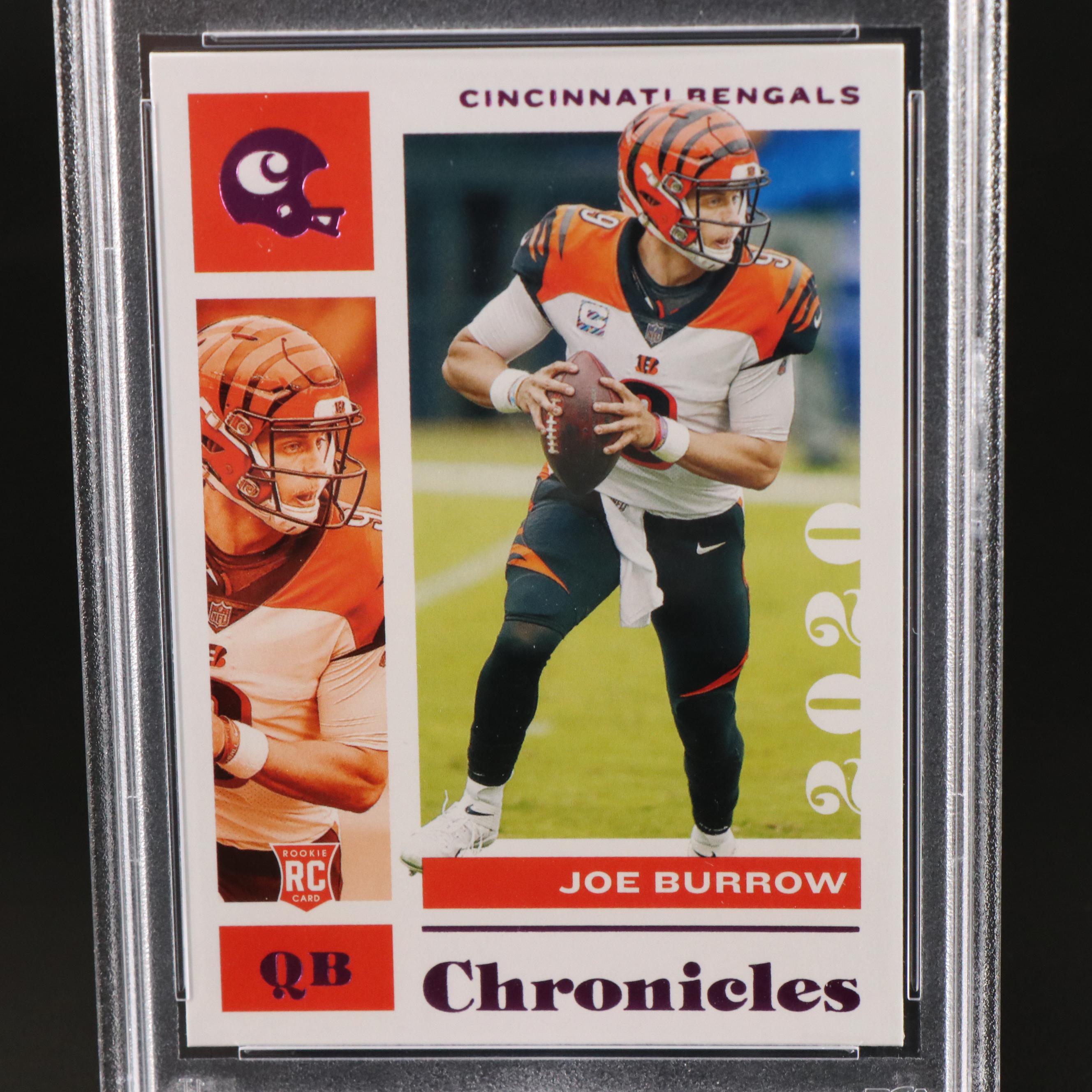 2020 Panini Chronicles Joe Burrow Pink Rookie Football Card Graded PSA 10