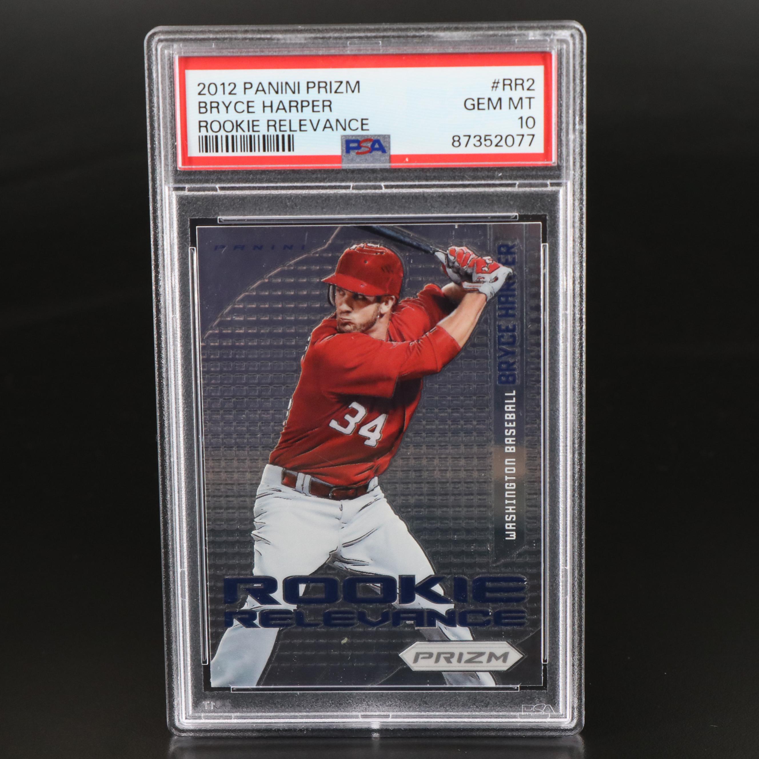 2012 Prizm Bryce Harper Rookie Relevance Baseball Card Graded PSA 10