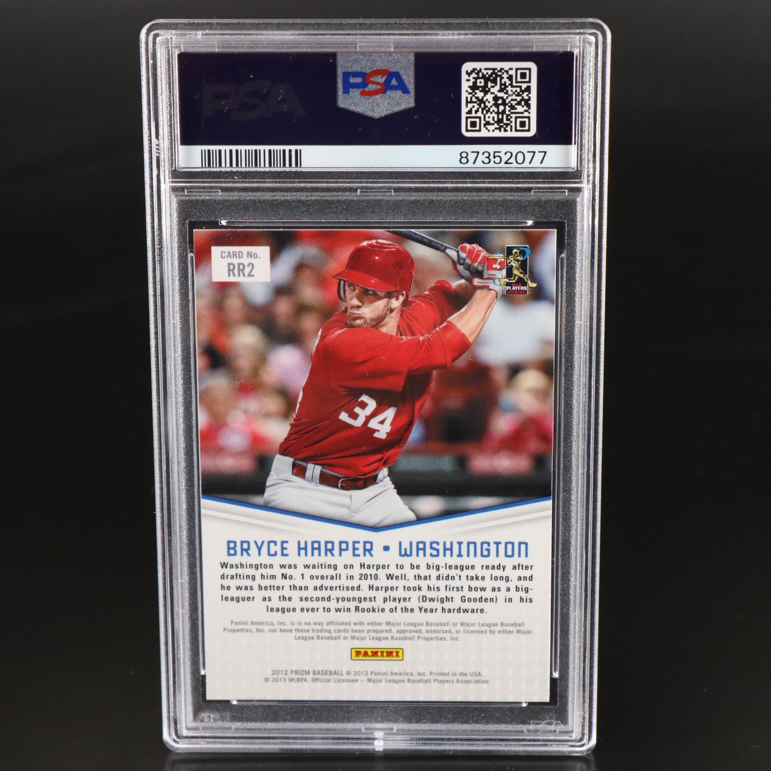 2012 Prizm Bryce Harper Rookie Relevance Baseball Card Graded PSA 10