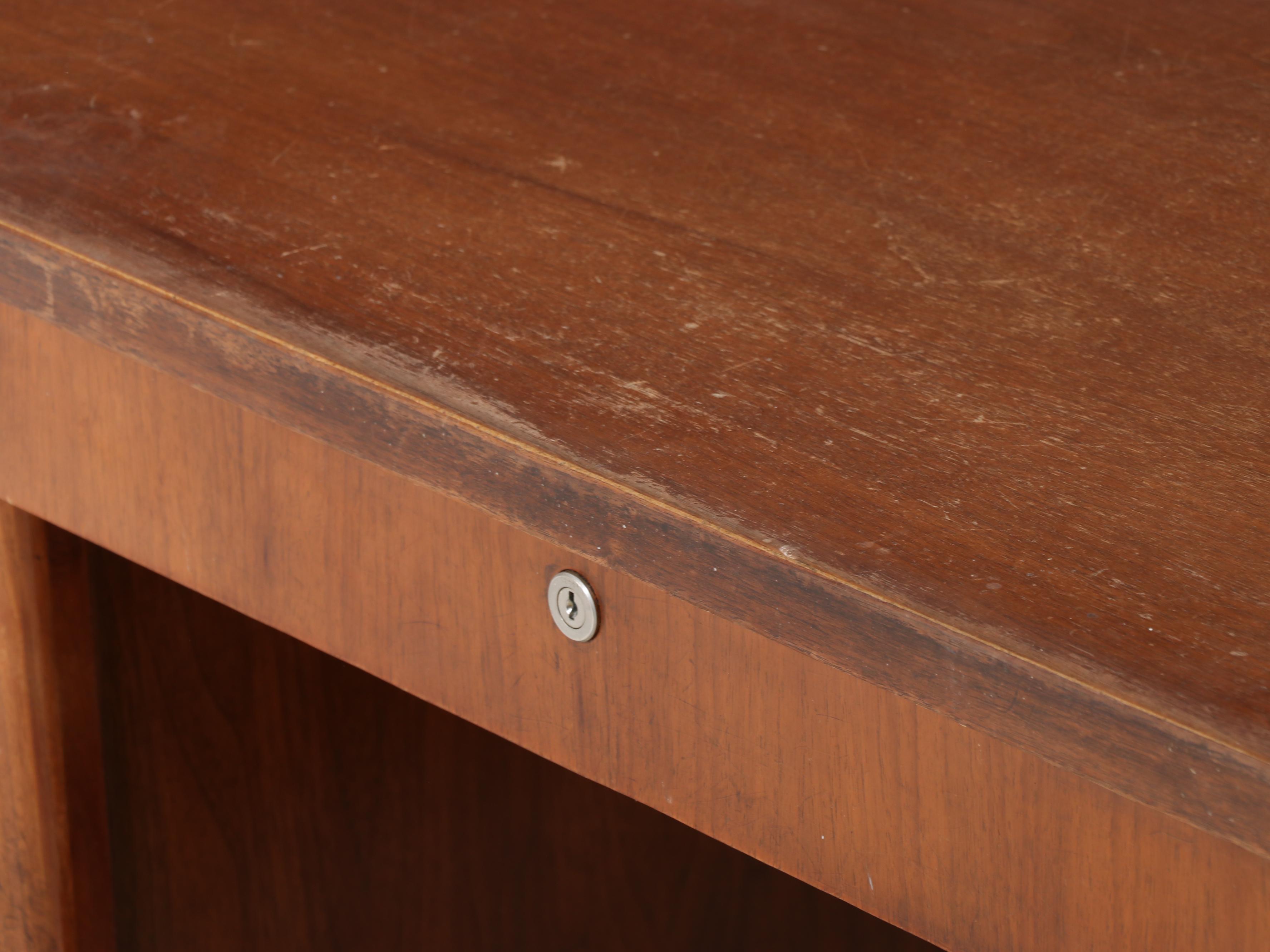 Imperial Desk Company Mid Century Modern Walnut Executive Desk