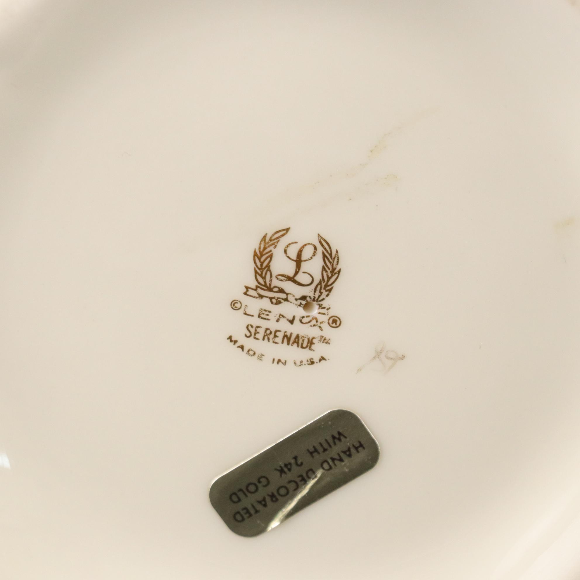 Lenox "Serenade" Porcelain Candle Holders & Basket