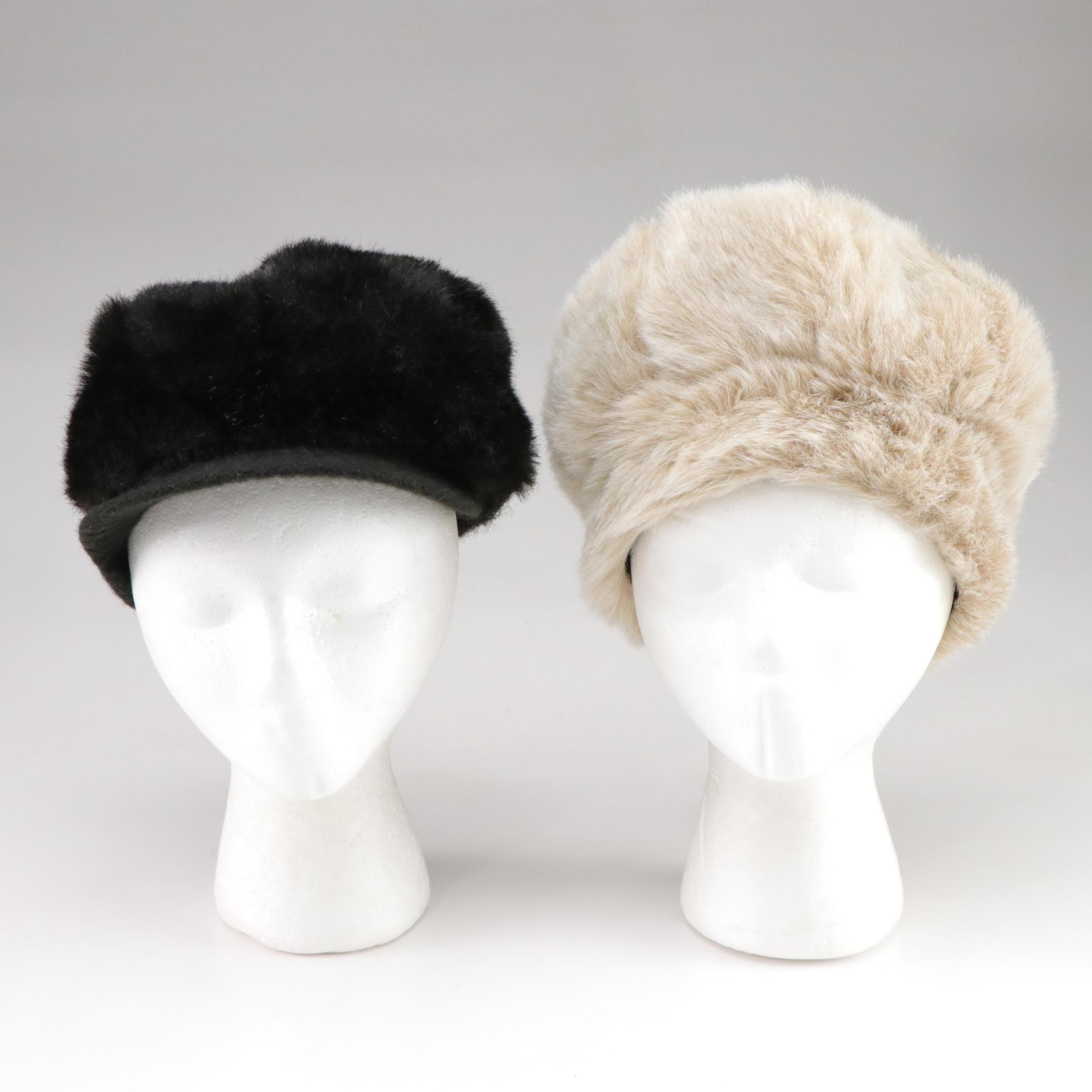 Etienne Aigner White Faith Loafers, Faux Fur Hats & Set of Evening Bags