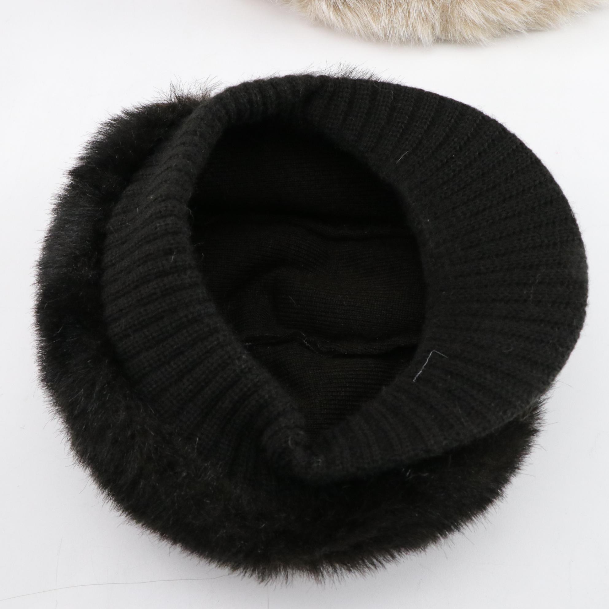 Etienne Aigner White Faith Loafers, Faux Fur Hats & Set of Evening Bags