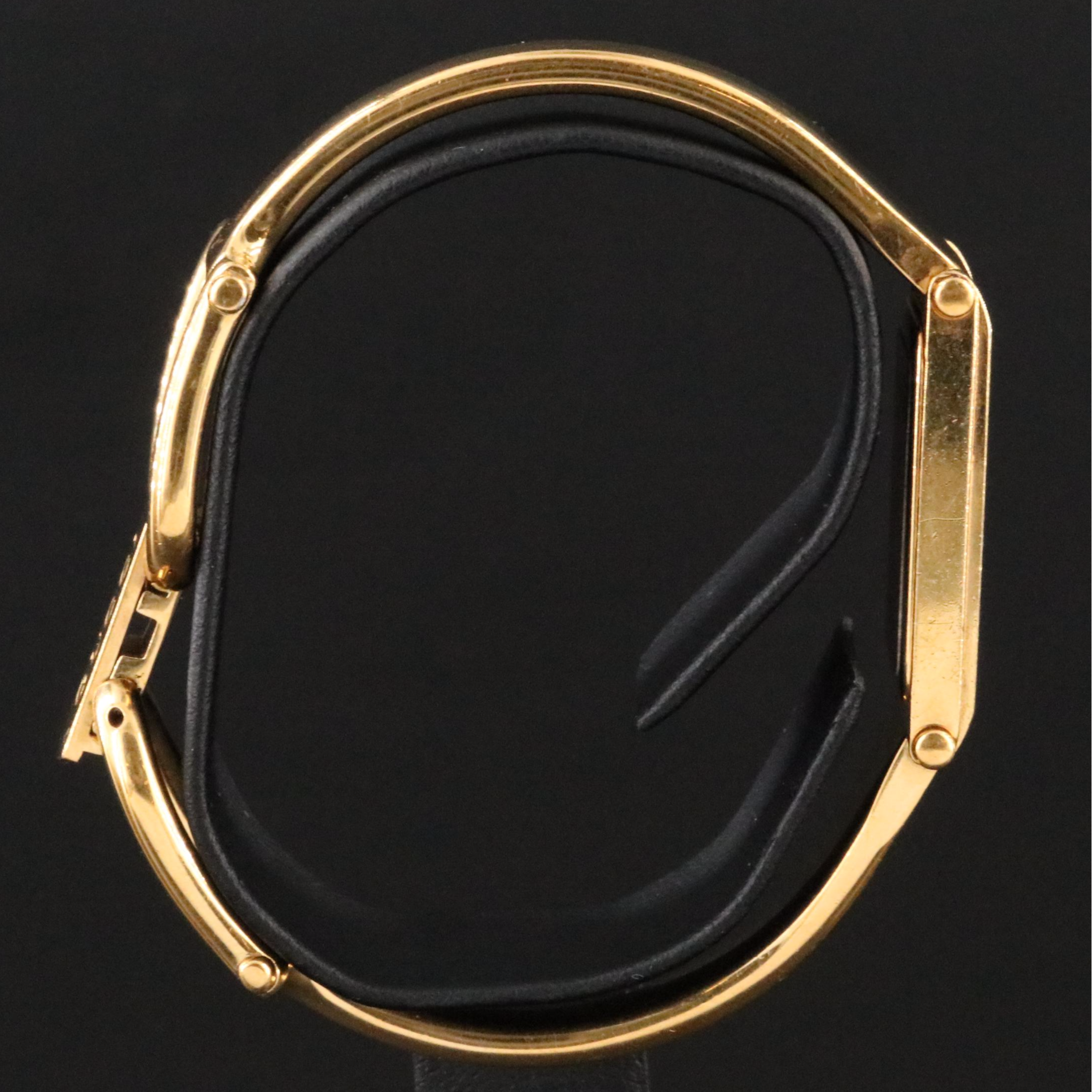 Gucci Yellow Tone Bangle and Stirrup Watch