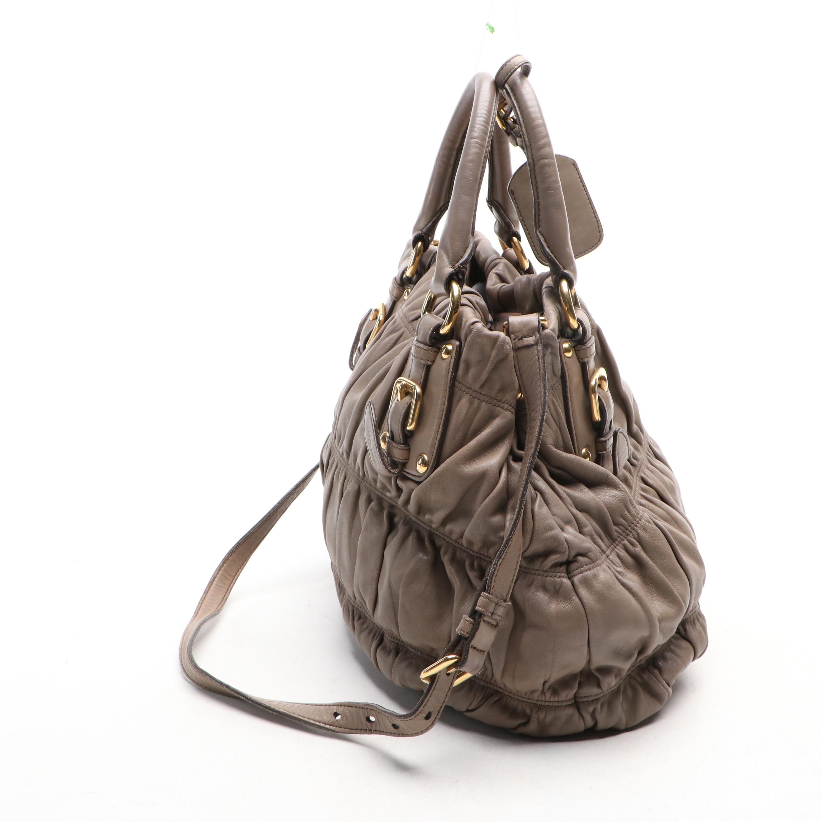 Prada Tesuto Handle Bag in Nappa Gaufre Leather