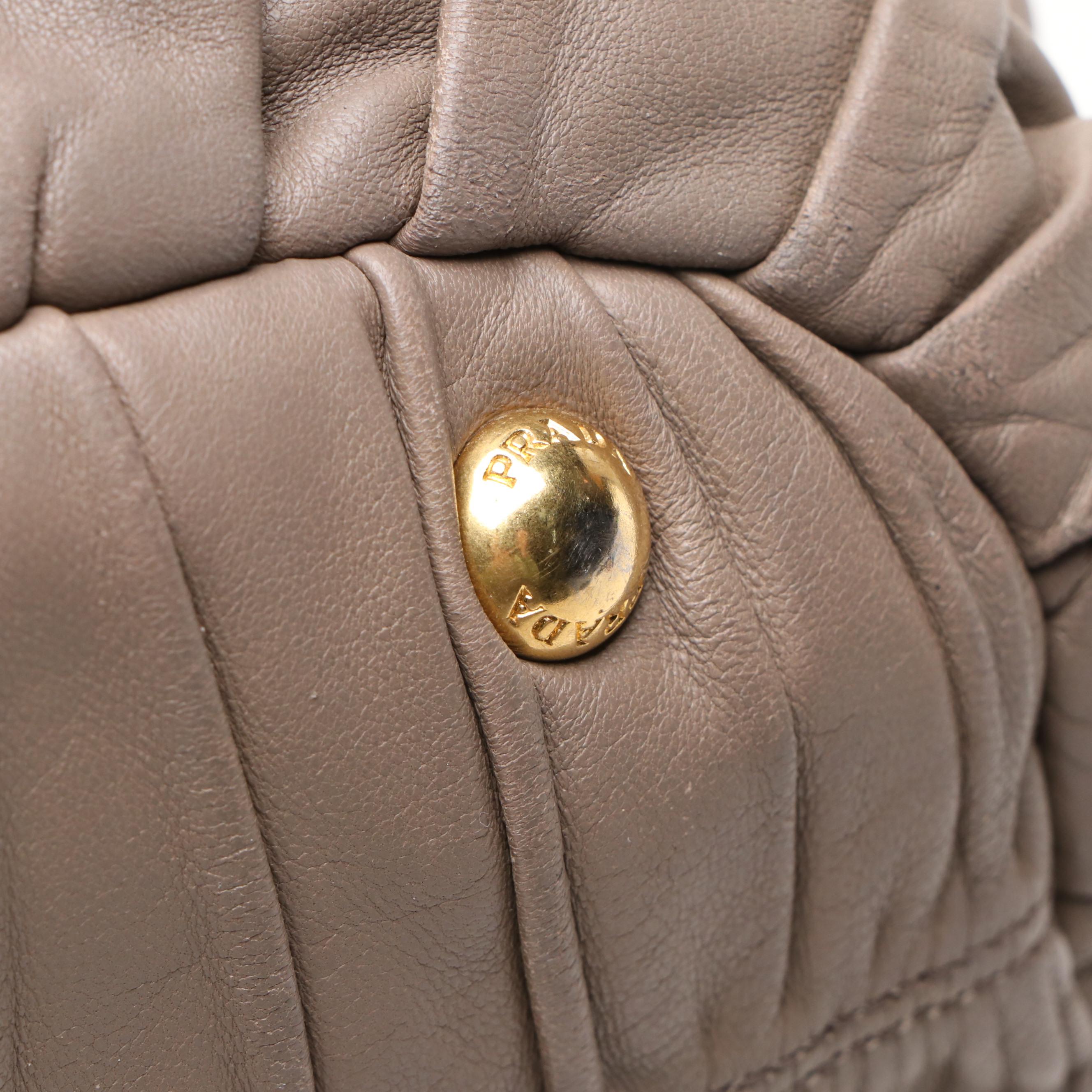 Prada Tesuto Handle Bag in Nappa Gaufre Leather