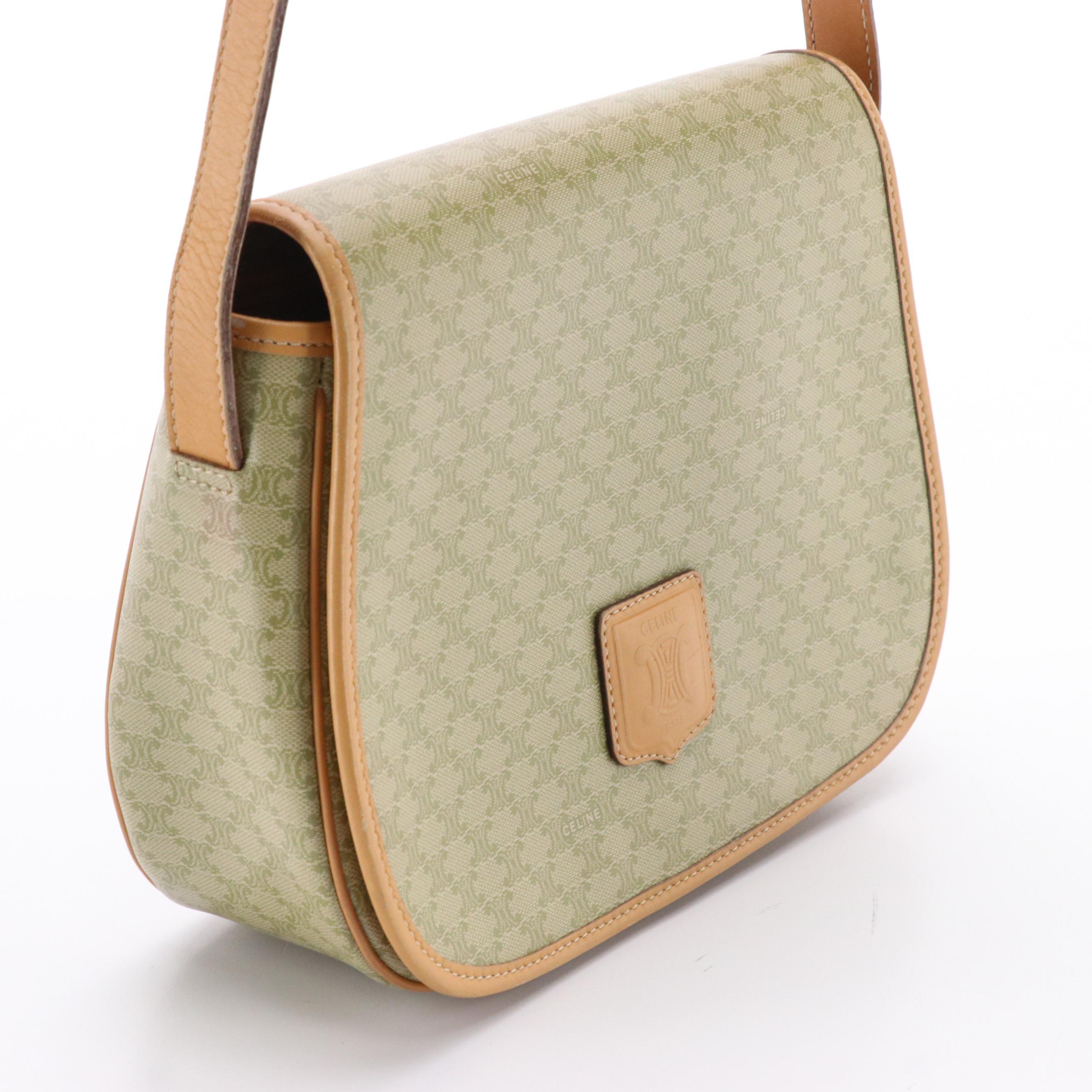 Celine Front-Flap Messenger Bag in Triomphe Macadam Coated Canvas