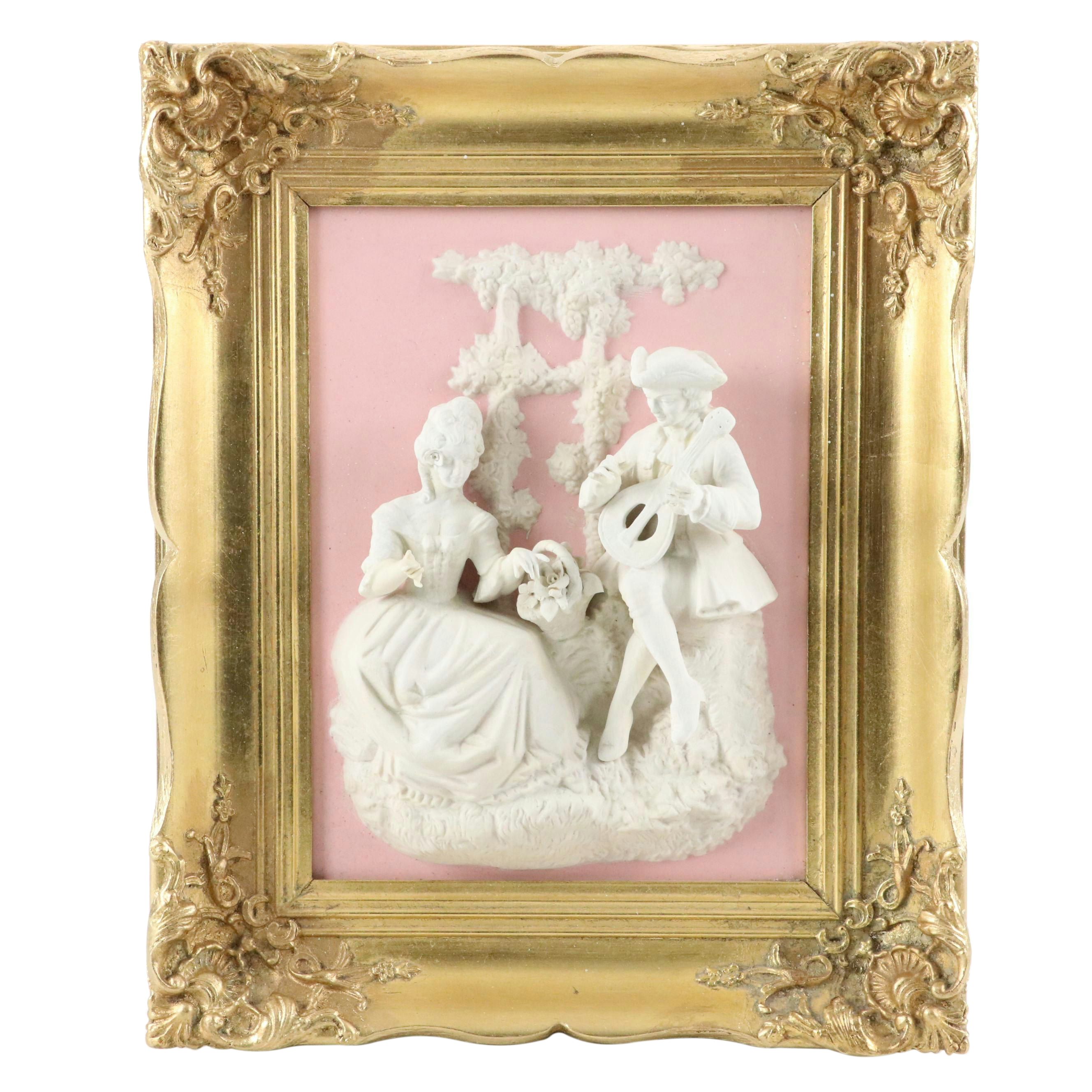 Alt Meissen Art "Scene from the Castle-Park of Sanssouci" Porcelain Plaques
