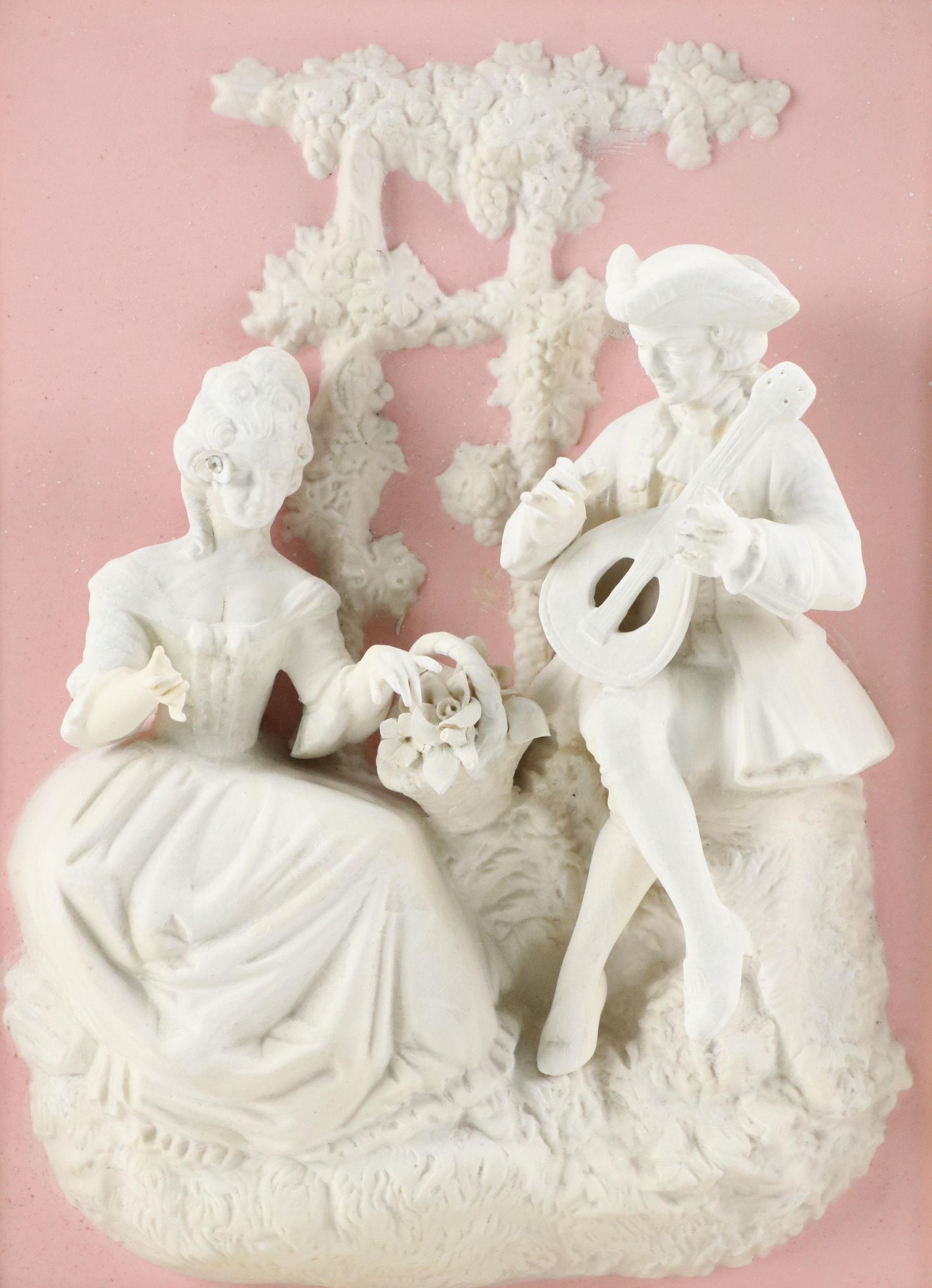 Alt Meissen Art "Scene from the Castle-Park of Sanssouci" Porcelain Plaques