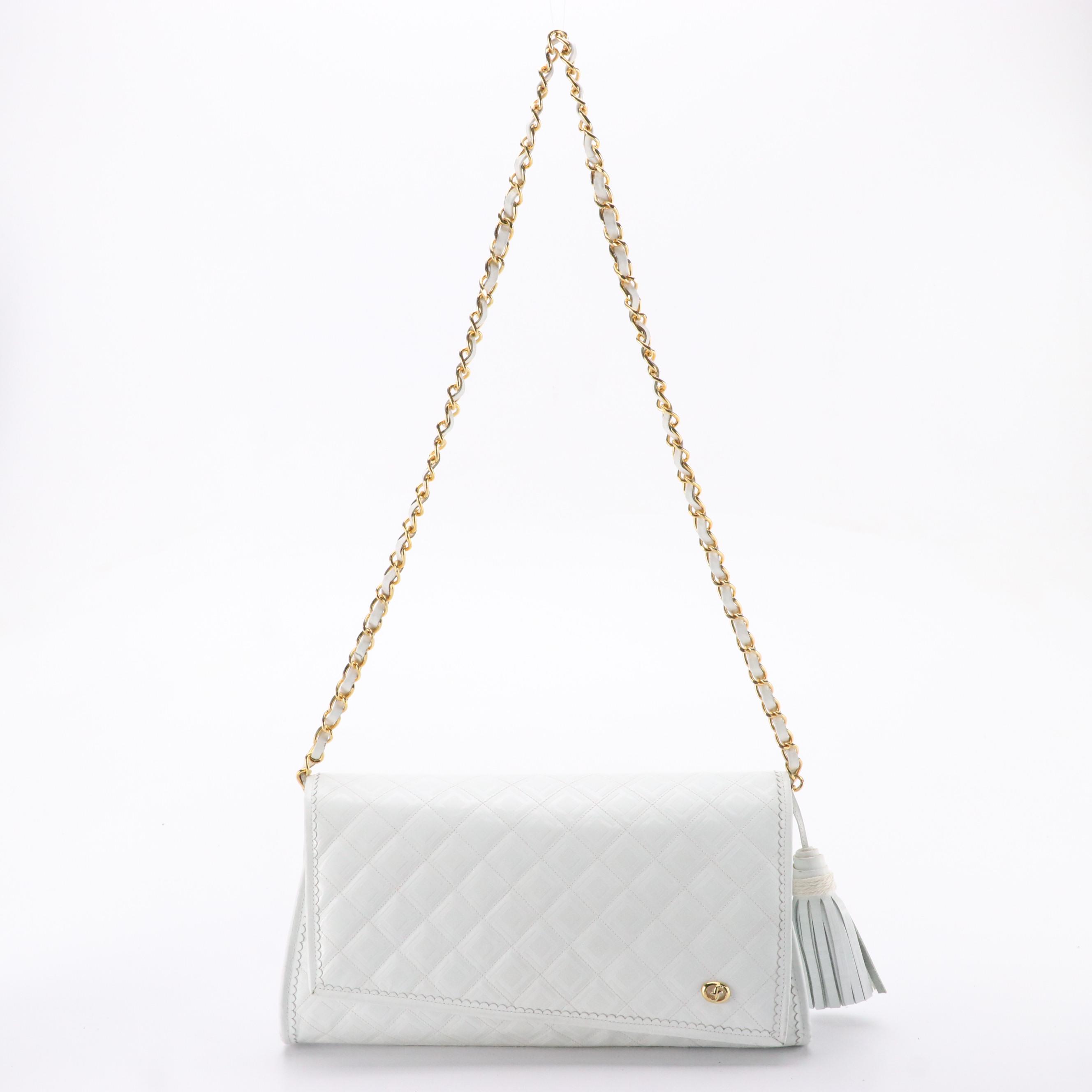 Carlo Fiori Square Quilted Front Flap Shoulder Bag, Pumps & Wide Belt in Leather