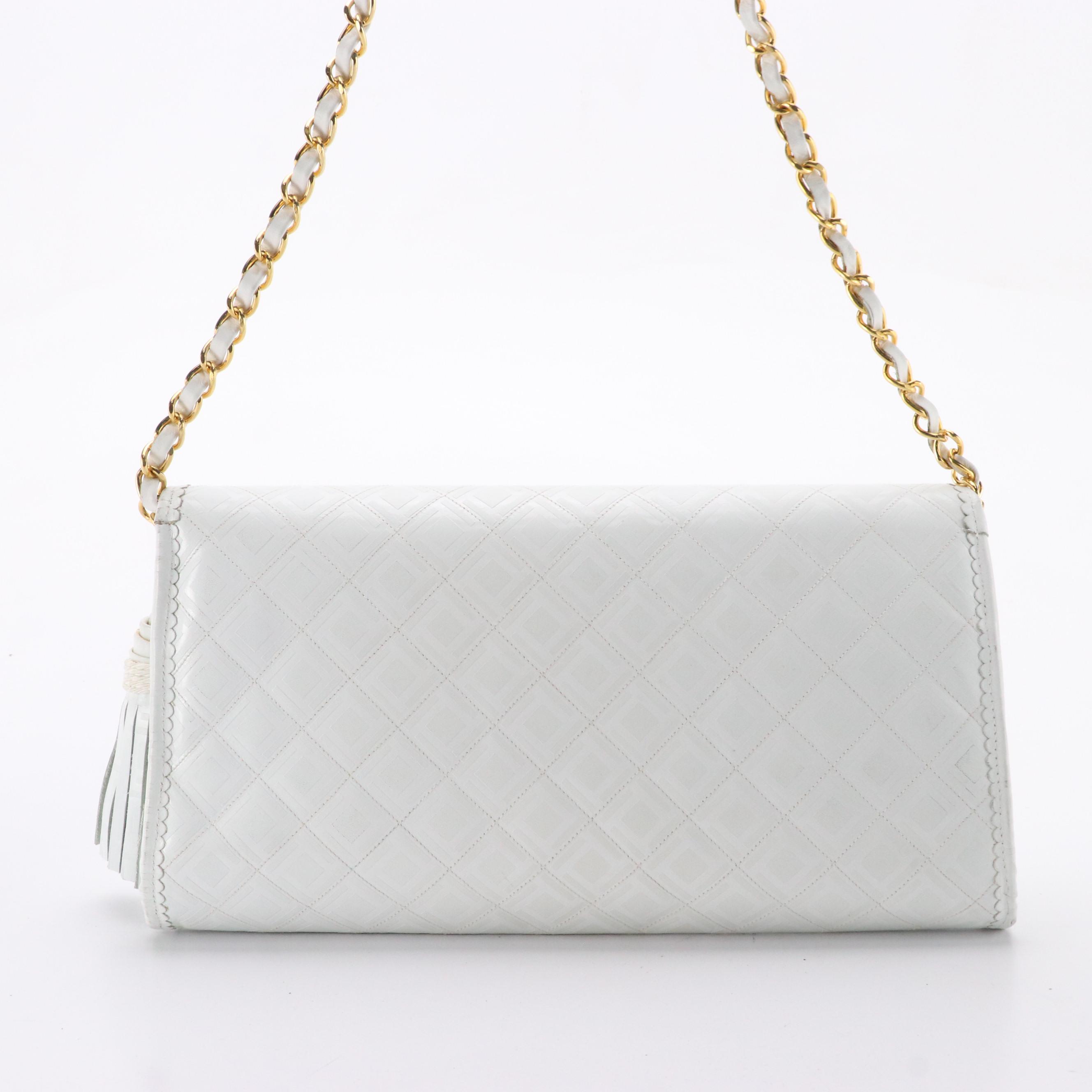 Carlo Fiori Square Quilted Front Flap Shoulder Bag, Pumps & Wide Belt in Leather