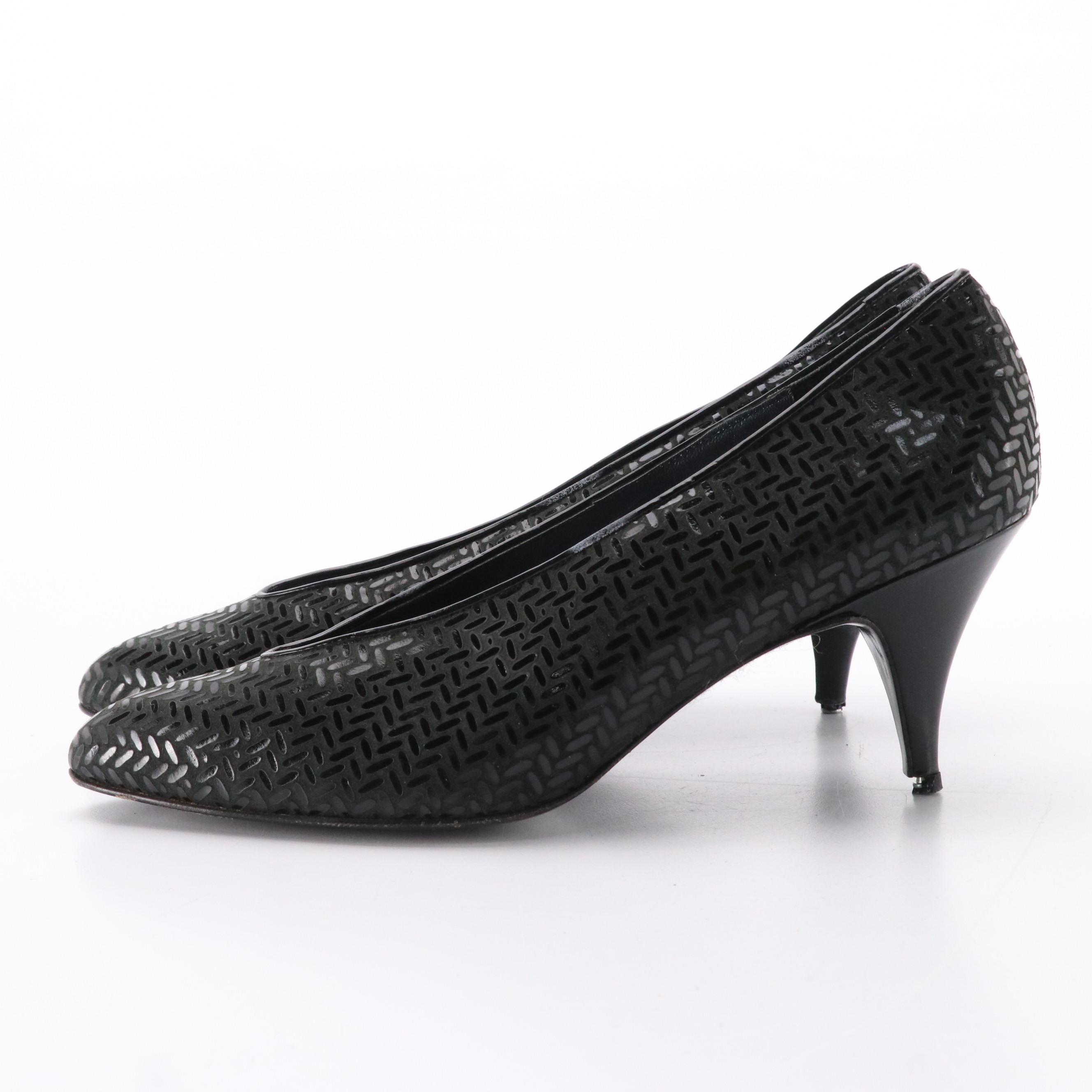 Carlo Fiori Square Quilted Front Flap Shoulder Bag, Pumps & Wide Belt in Leather