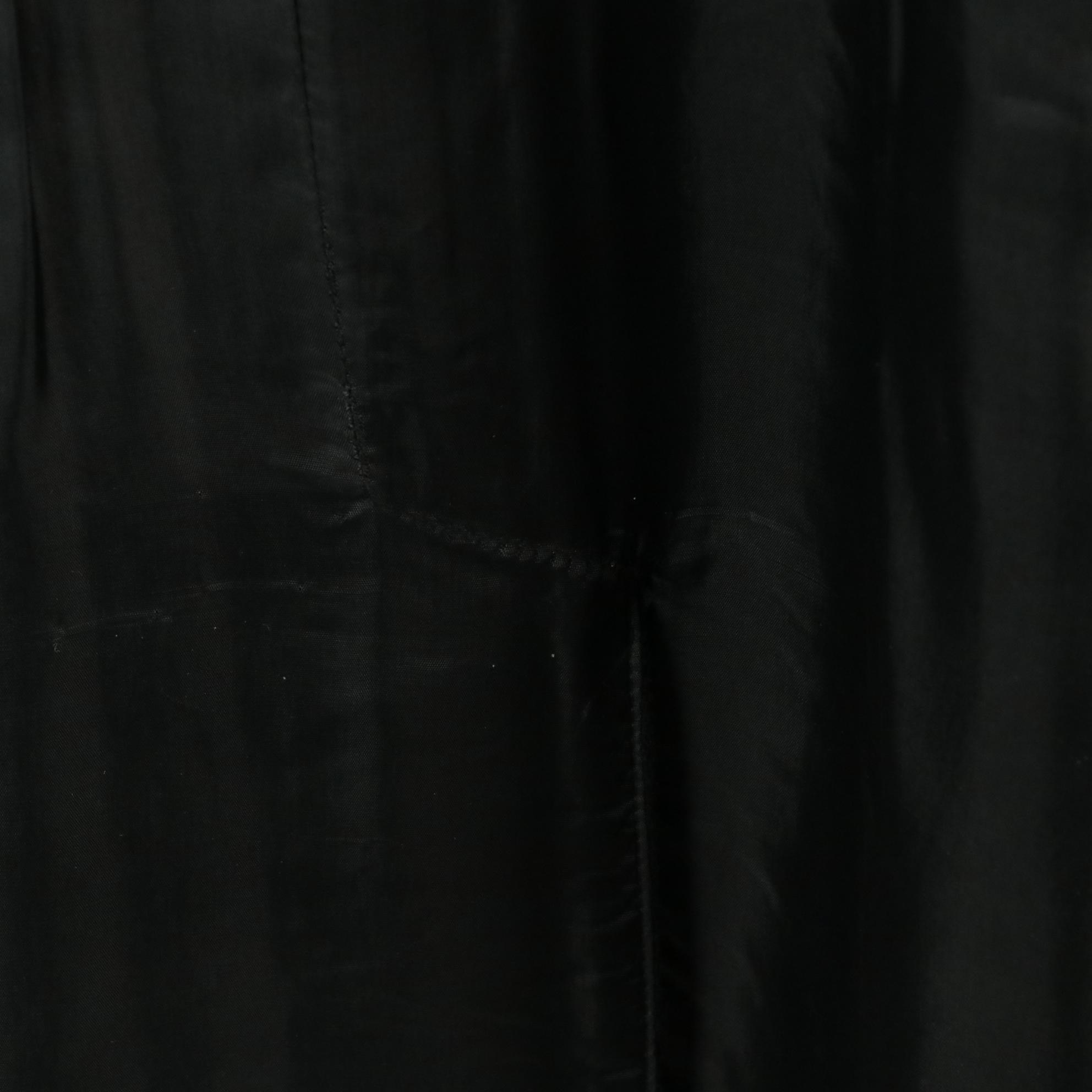 Donna Karan New York Black Angora Rabbit/Wool Blend Button-Front Coat