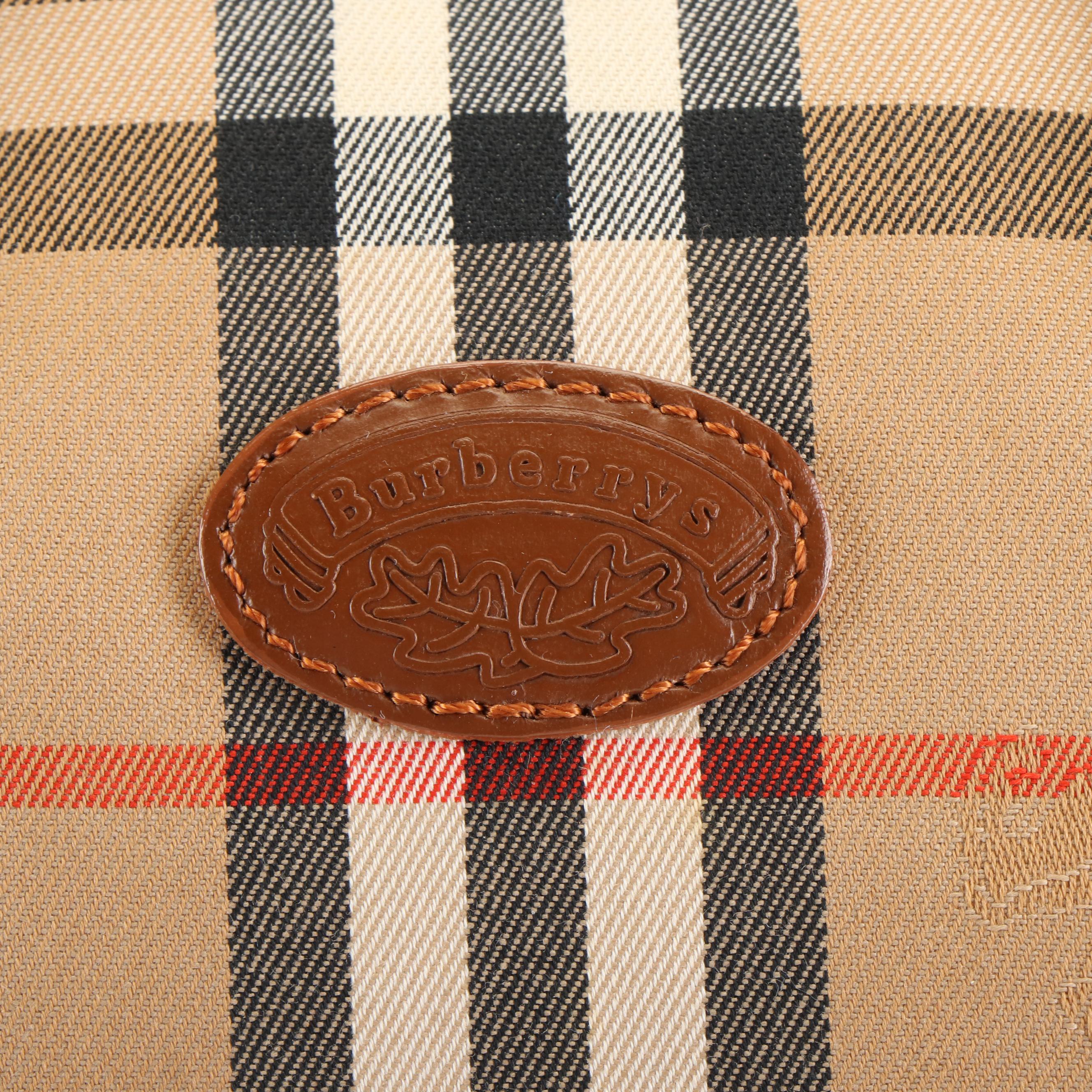 Burberry Canvas and Leather Nova Check Boston Handbag