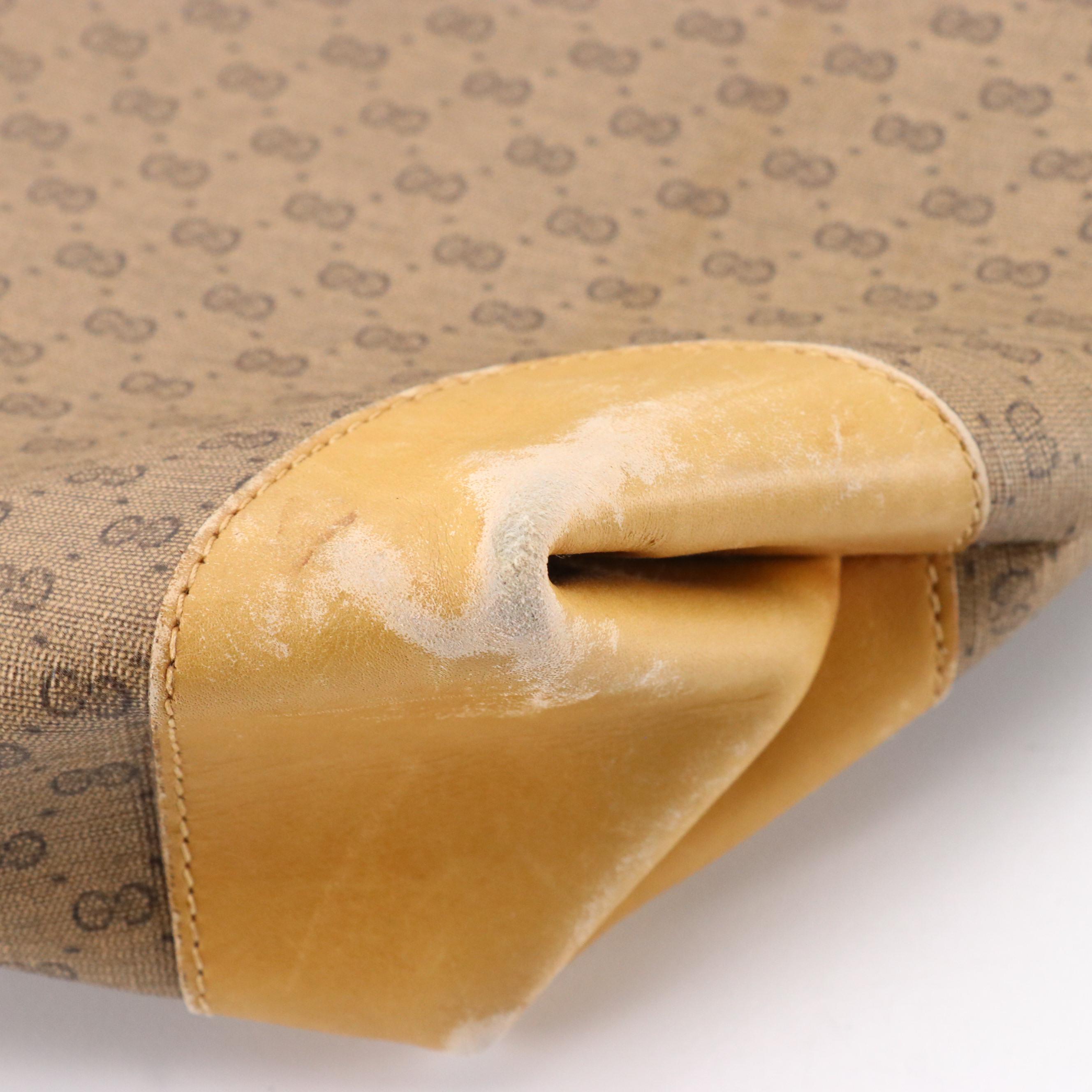 Gucci Front-Pocket Tote in Micro GG Canvas and Leather with Web Strap