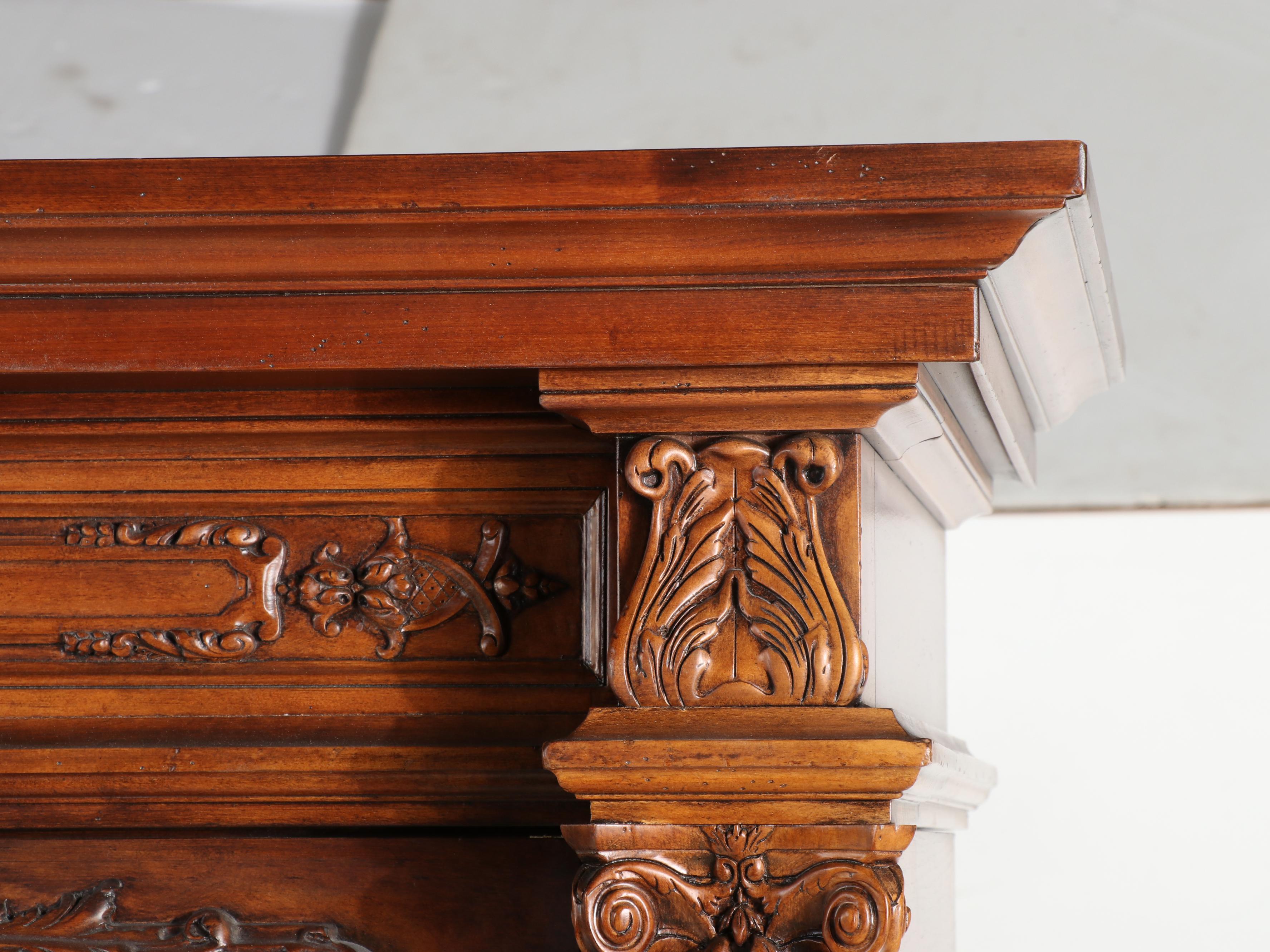 Henredon Renaissance Revival Style Cherrywood-Stained Display Cabinet